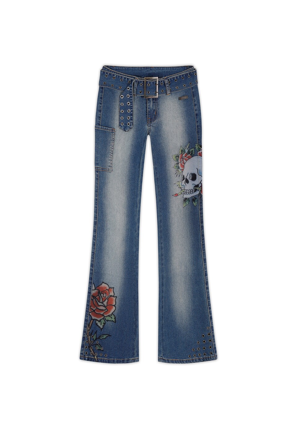 Jeans mörkblå / grön / röd