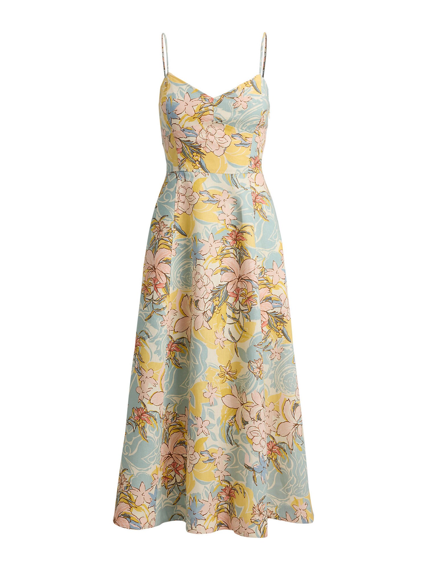 Lauren Ralph Lauren Rochie de vară 'CLASSIC'  crem / azuriu / galben lămâie / roz