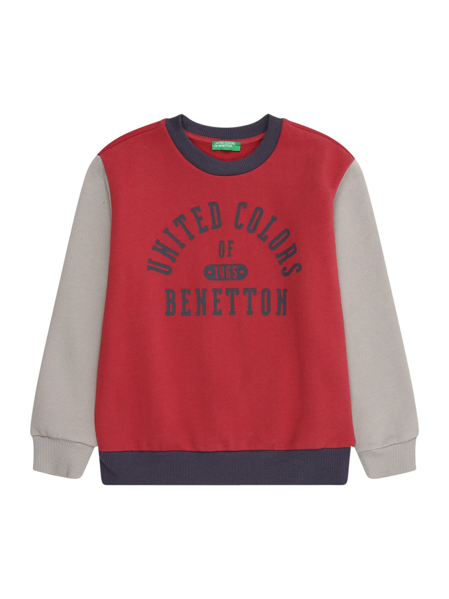 UNITED COLORS OF BENETTON Tréning póló  világosszürke / sötétszürke / piros akciós termékkép 1