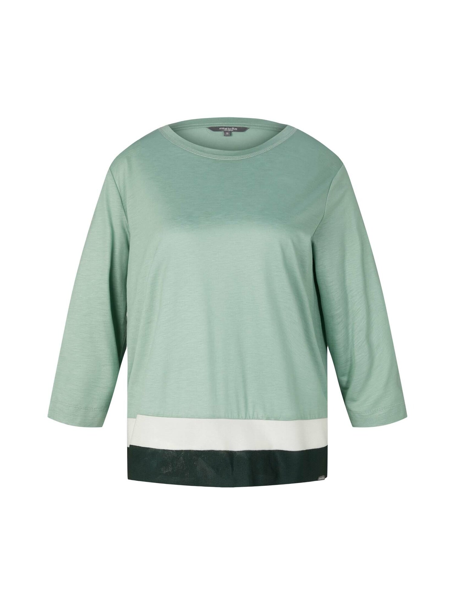 MINE TO FIVE Marškinėliai tamsiai žalia / pastelinė žalia / balta