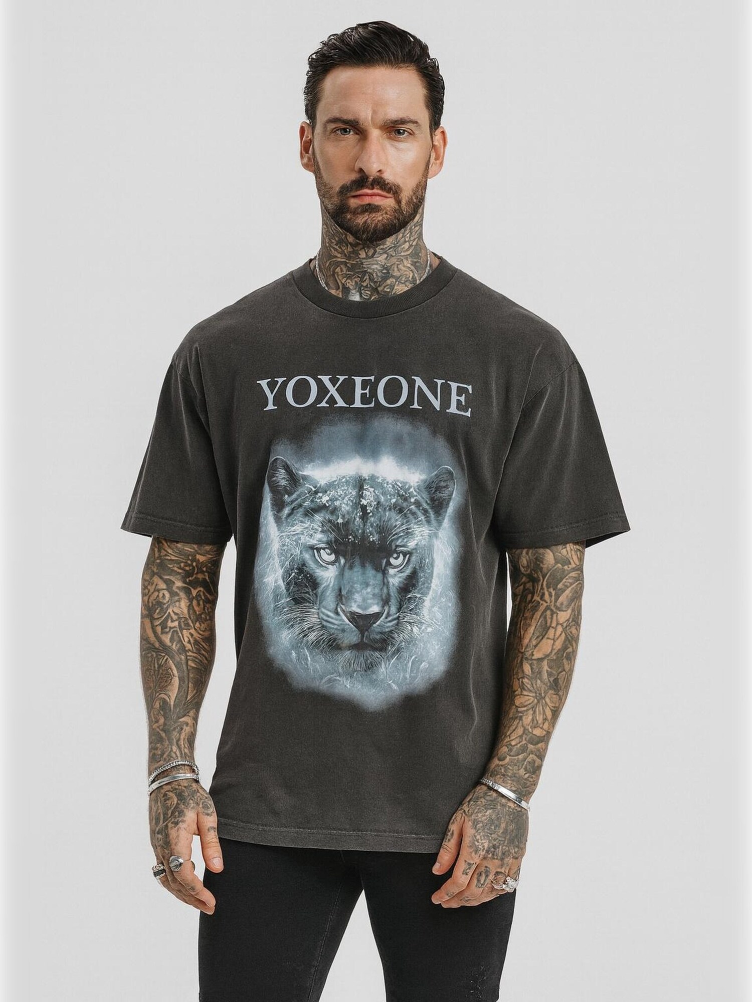Yoxeone Sudadera 'SPRIT PANTERE'  gris oscuro