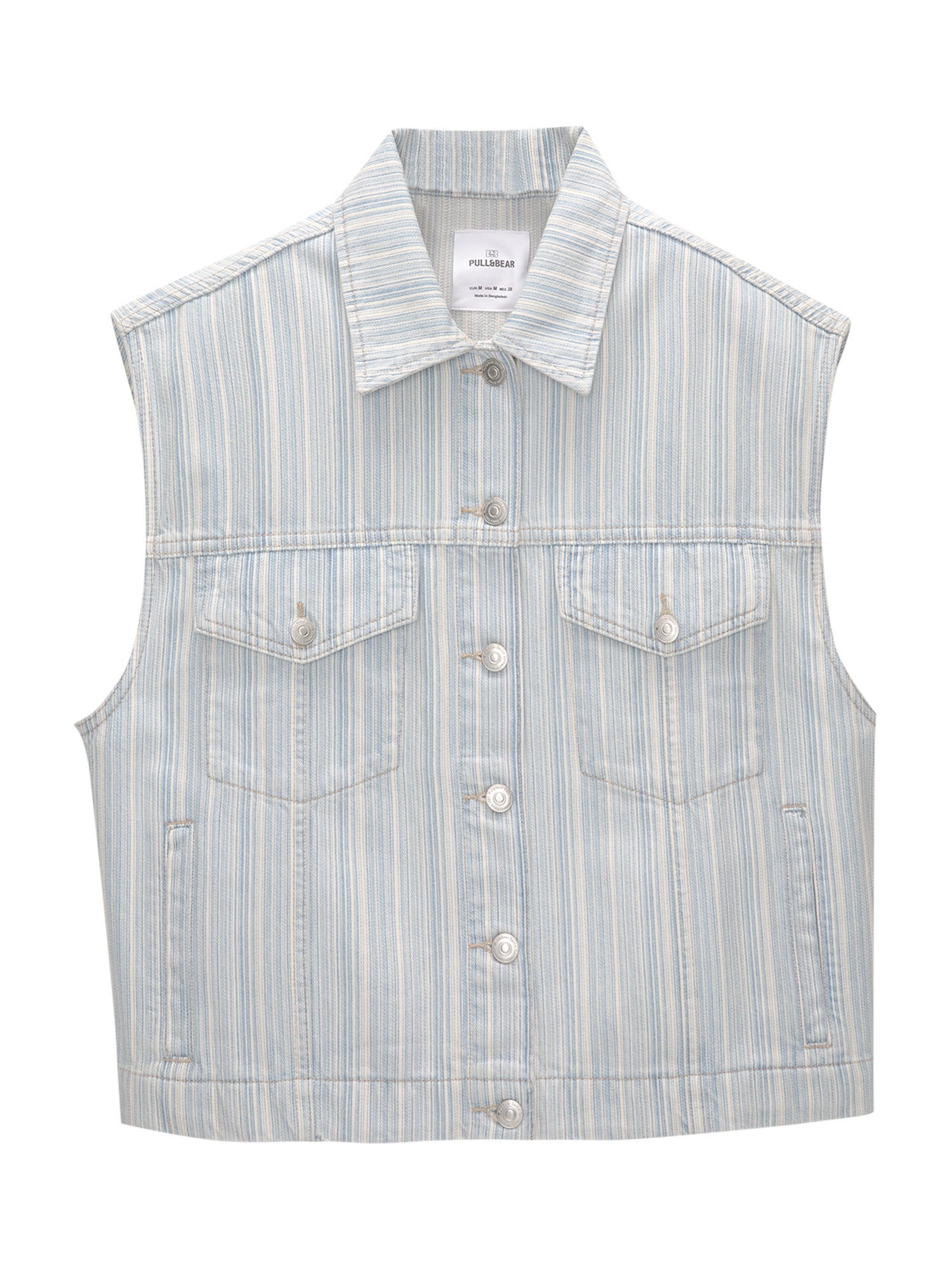 Pull&Bear Vesta  svetlomodrá / biela