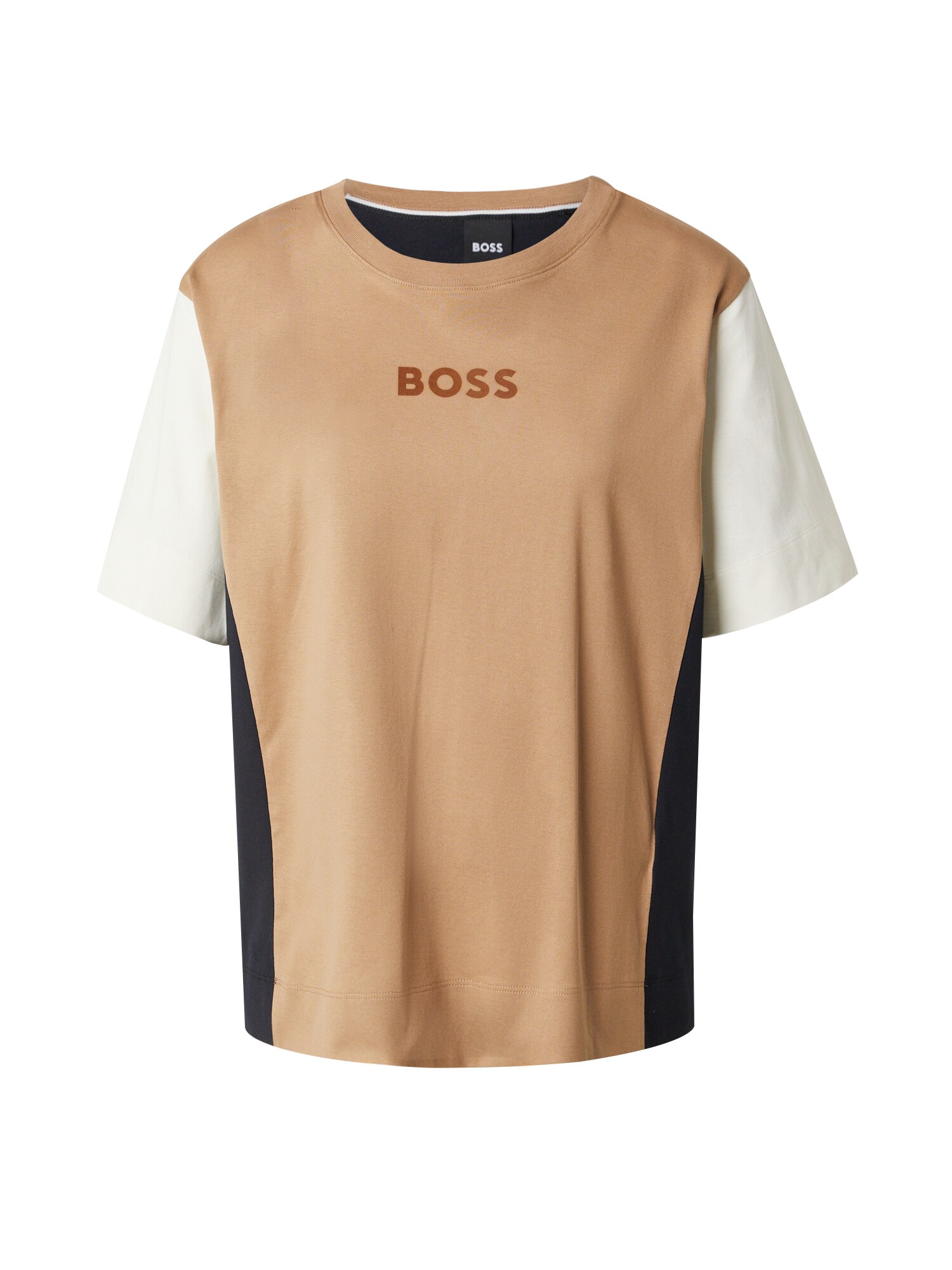 BOSS Póló 'Elpha'  bézs / fekete / fehér akciós termékkép 1