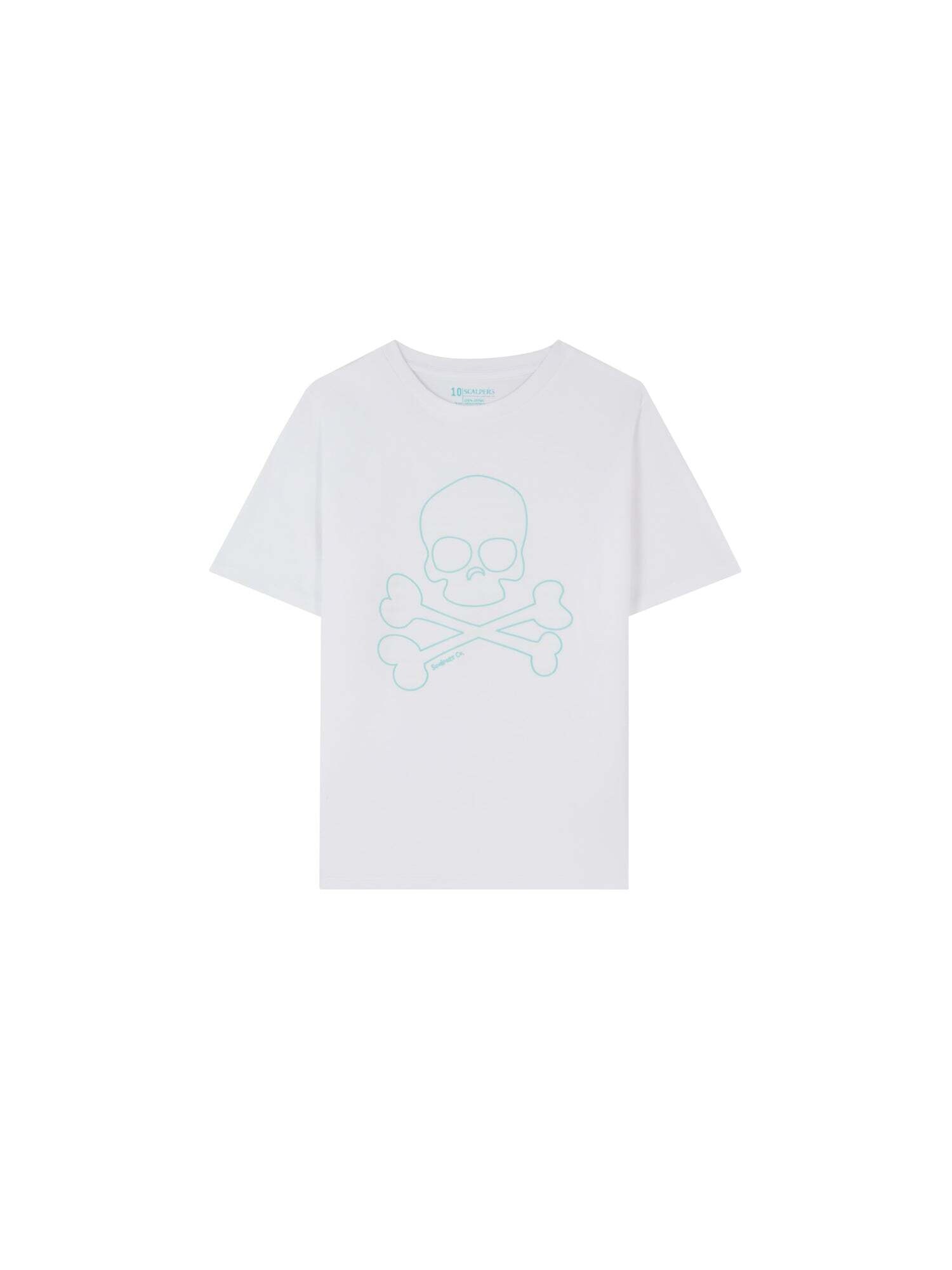 Scalpers Tricou Magic Skull  turcoaz / alb