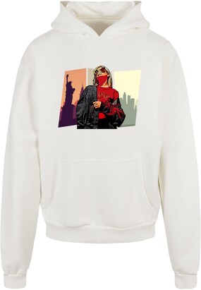 Merchcode Sweatshirt ‘Grand Red Girl’ Beige / Donkergrijs / Wit