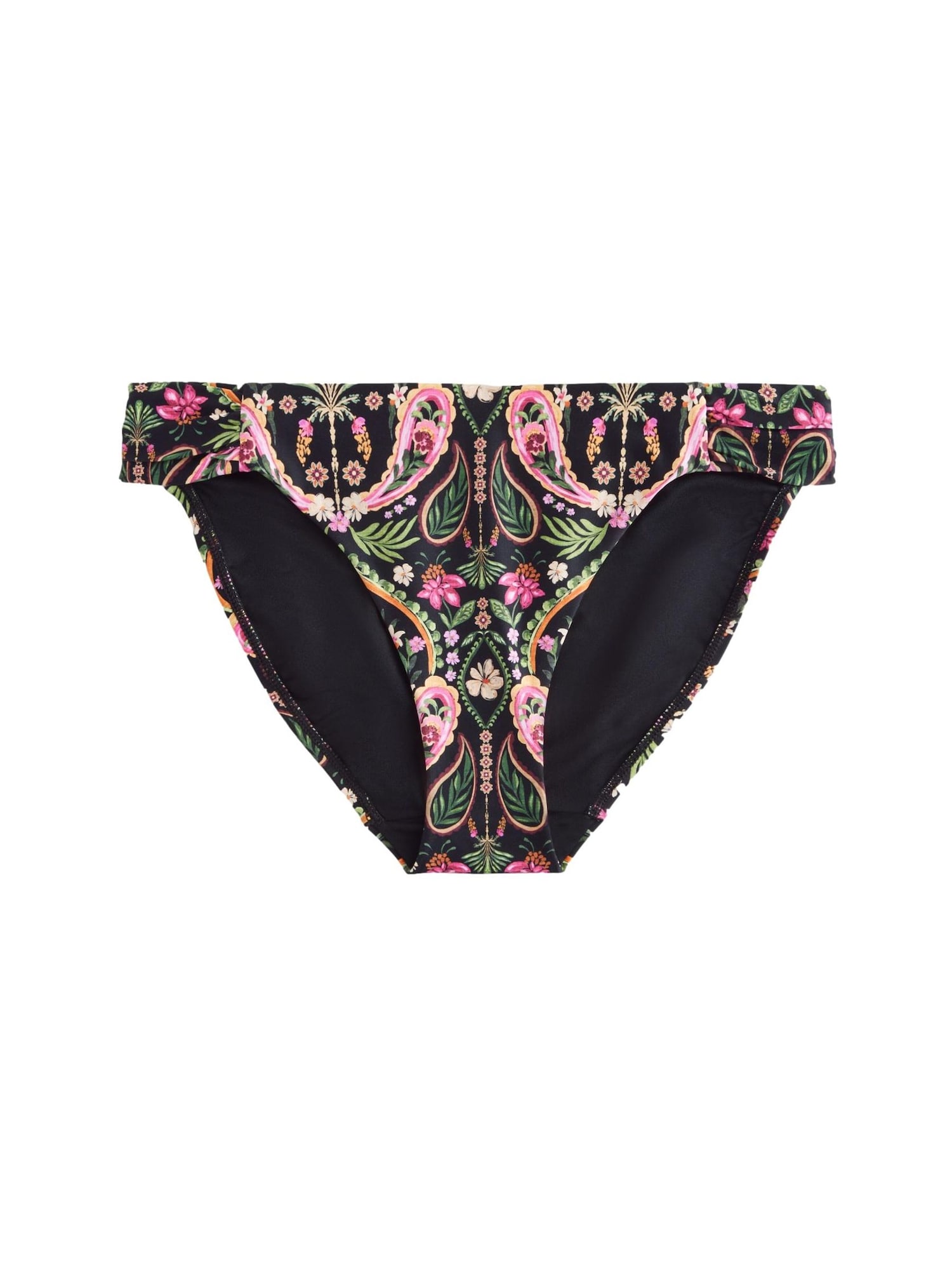 Next Slip costum de baie  verde închis / roz / negru