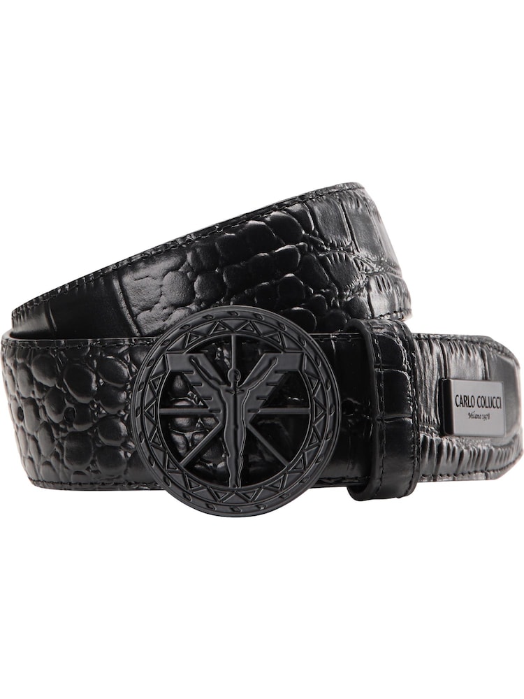 Carlo Colucci Gürtel 'Cogno' Herren Größe 120 schwarz