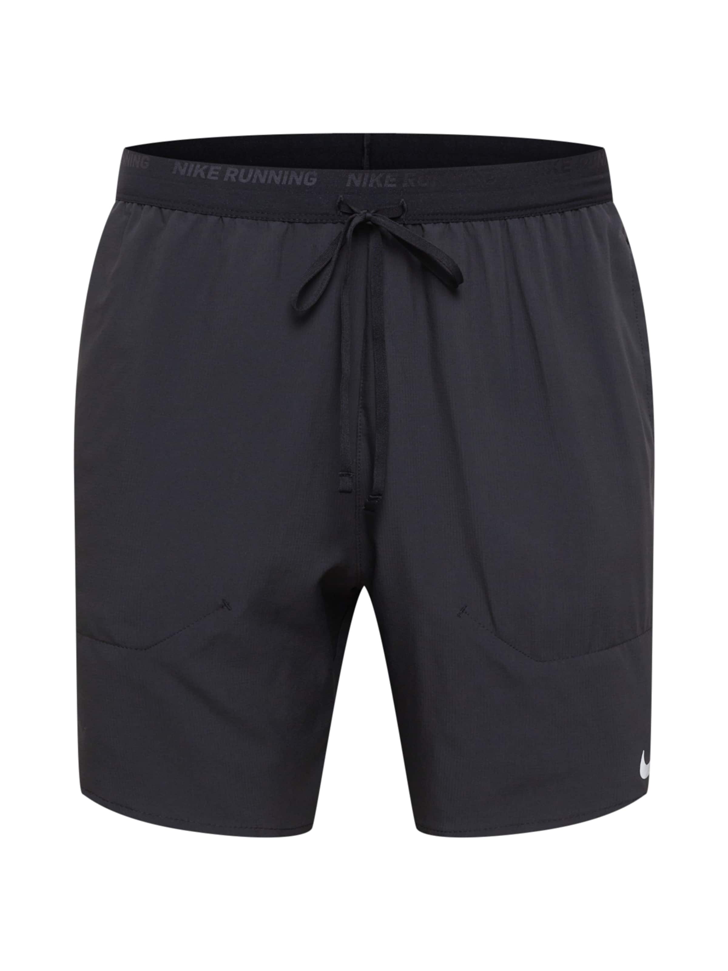 NIKE Sportske hlače crna / srebro