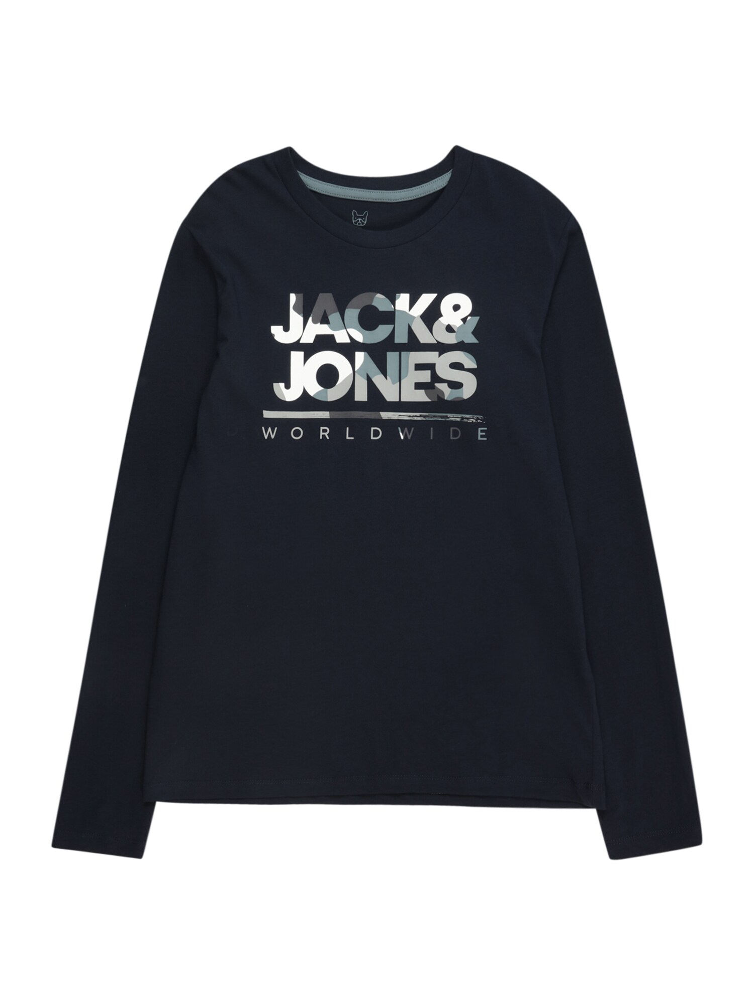 Jack & Jones Junior Tričko 'JJLUKE'  námornícka modrá / sivá / smaragdová / biela