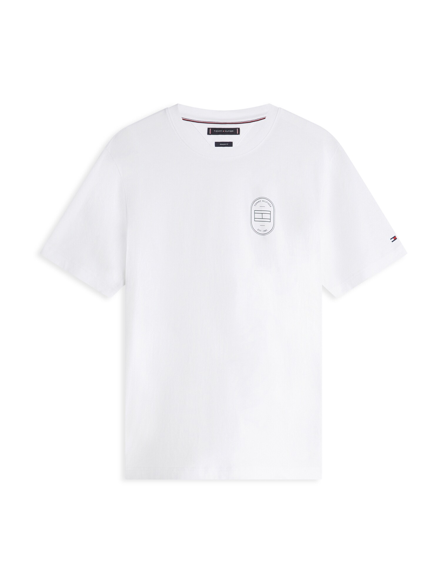 TOMMY HILFIGER Tricou BRAND LOVE  negru / alb