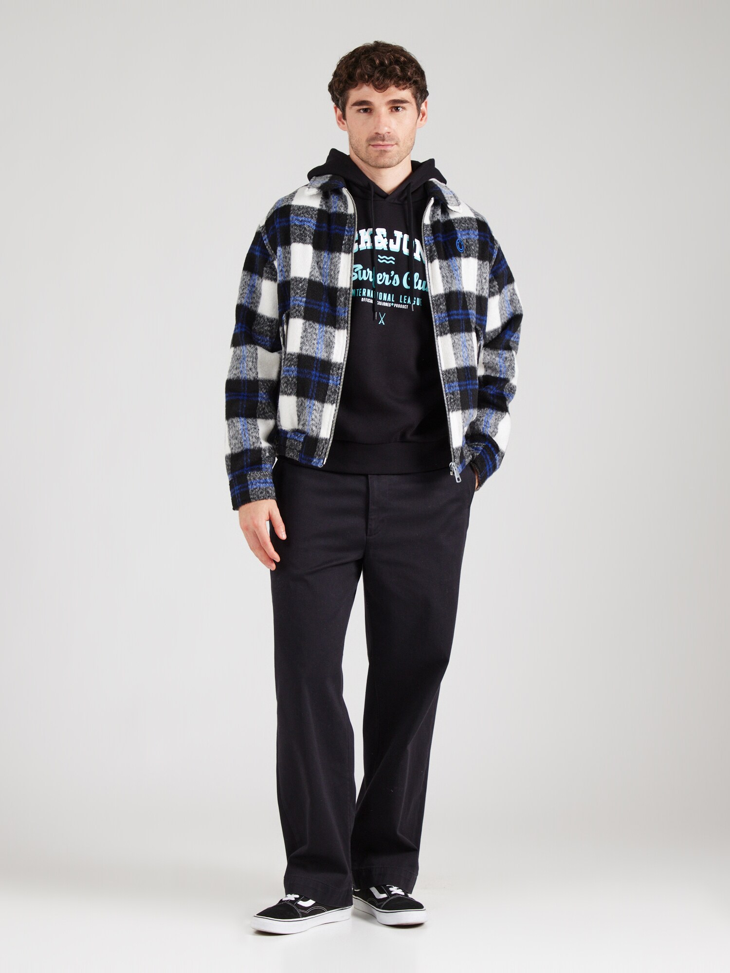 JACK & JONES Mikina vodová / čierna / biela (obrázok 4)
