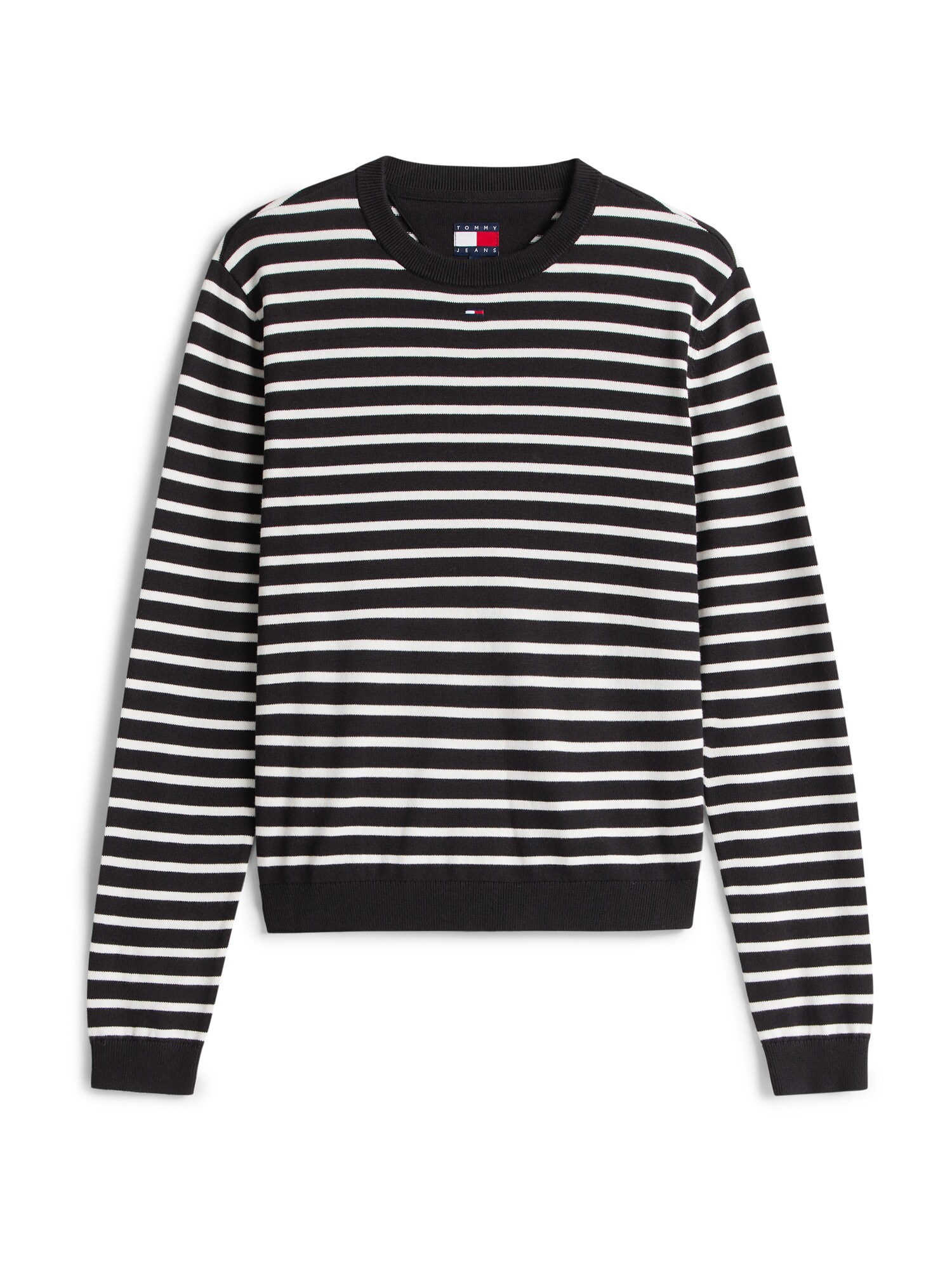 Tommy Jeans Pulover Essential  negru / alb