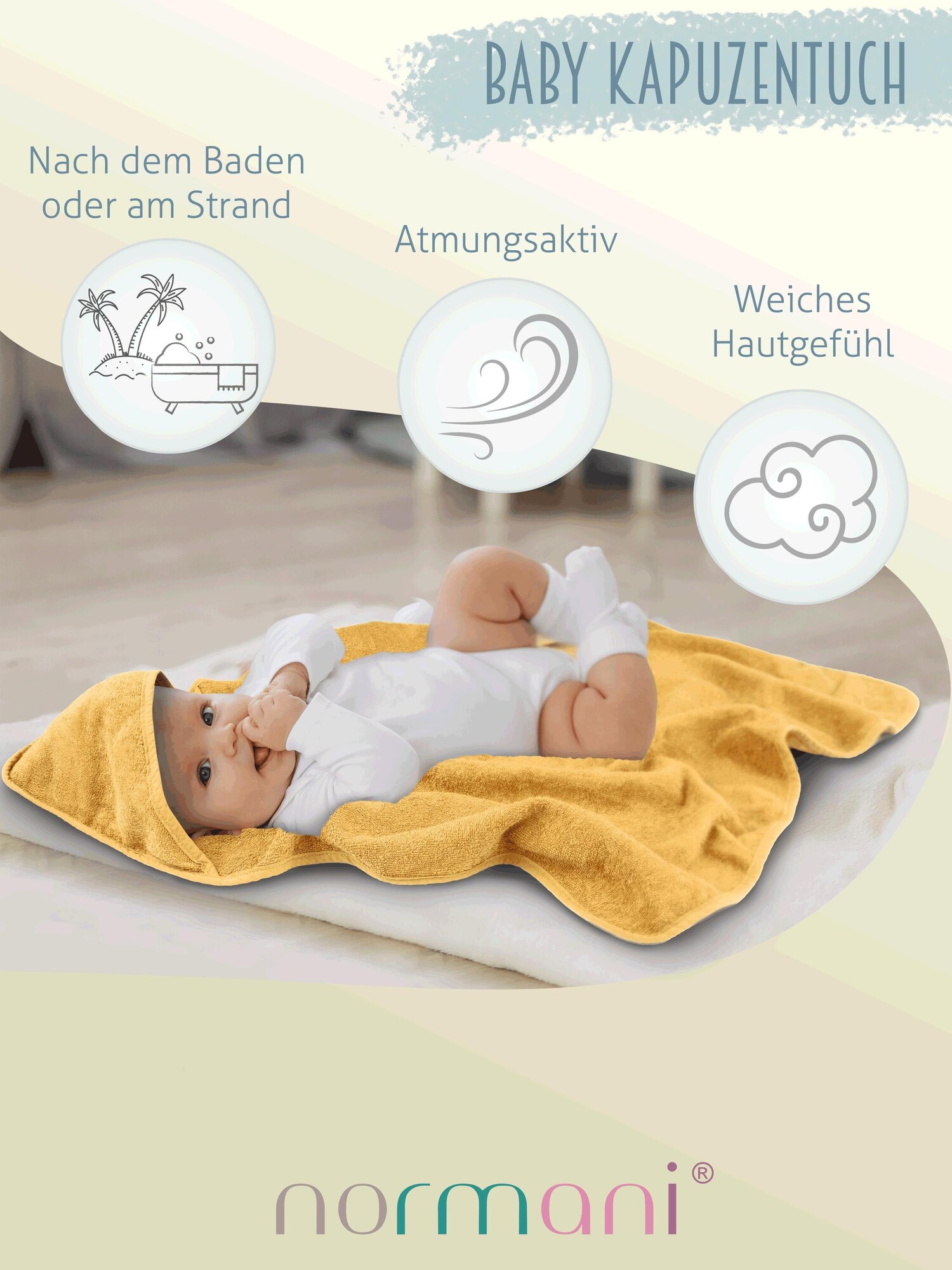 Thumbnail - normani 2x Baby Wickeltücher aus Bio-Baumwolle