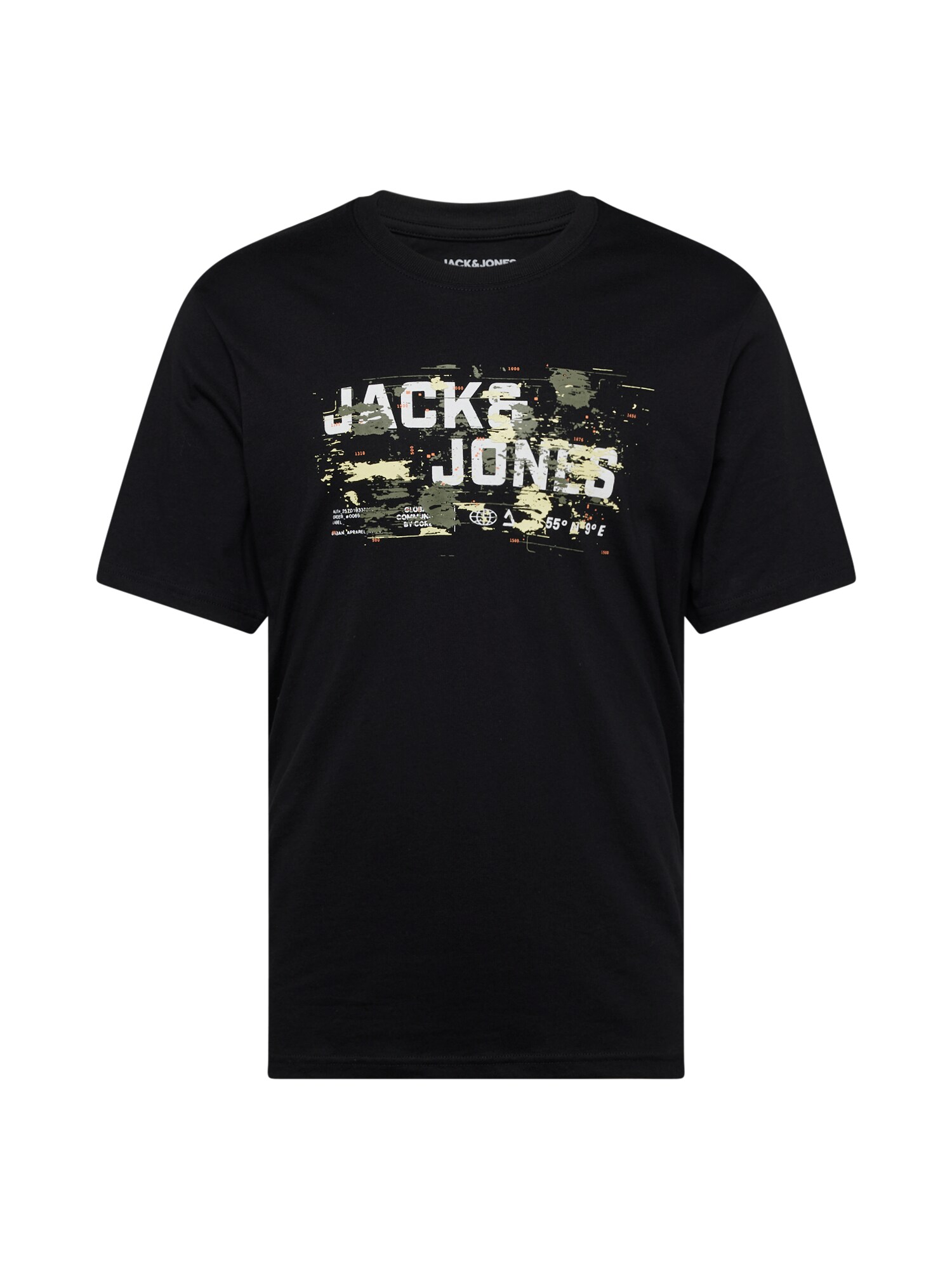 JACK & JONES Tričko 'JCOOutdoor'  pastelovo žltá / olivová / čierna / biela