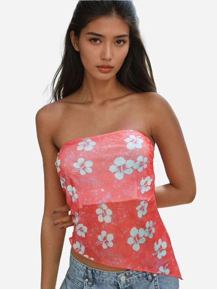 Hiccup Top Damen Größe XXL himbeer / weiß