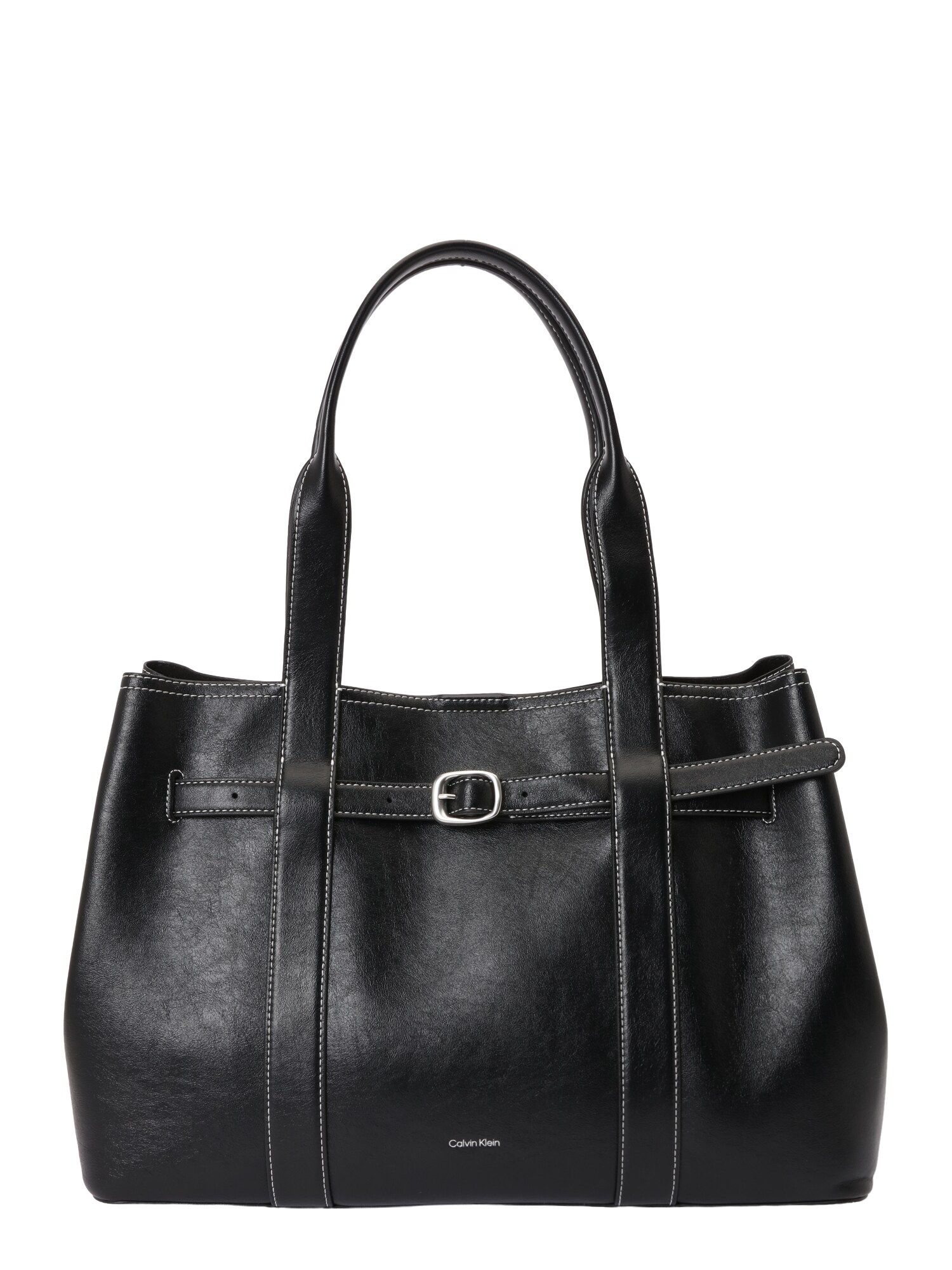 Calvin Klein Vak 'Buckle Metallic Logo Tote'  čierna