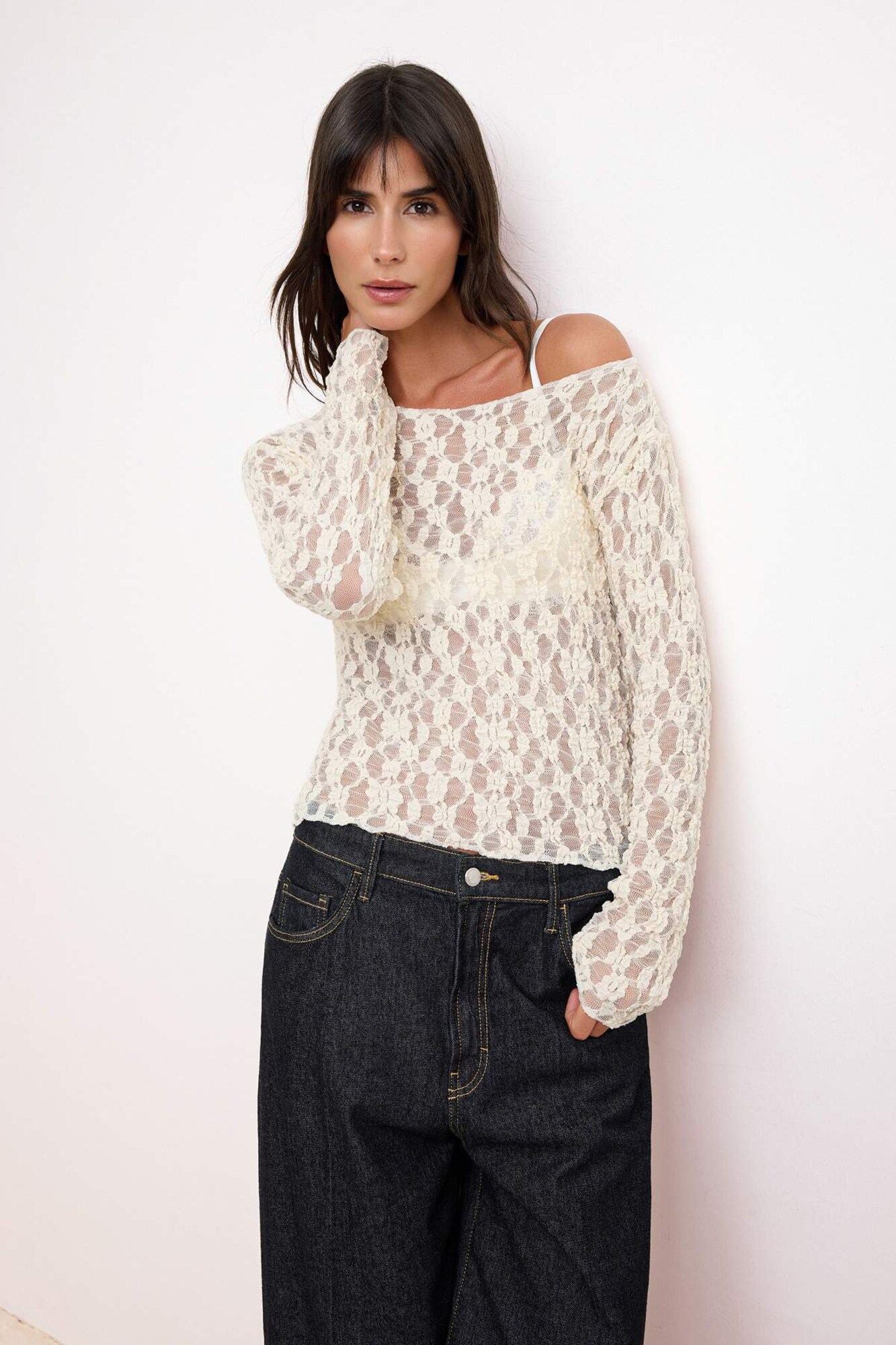 Trendyol Tricou crem