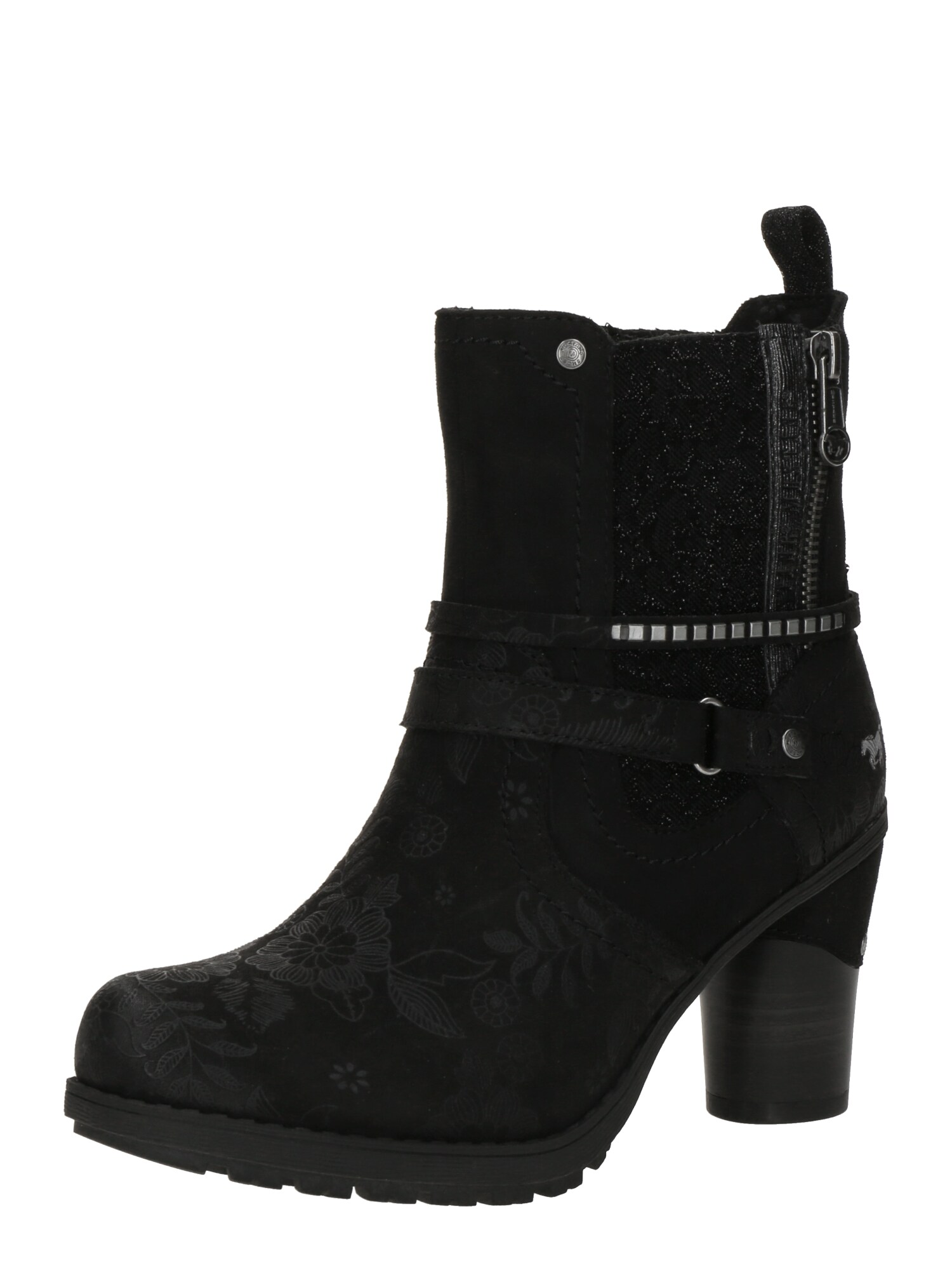 MUSTANG Botine  negru / argintiu