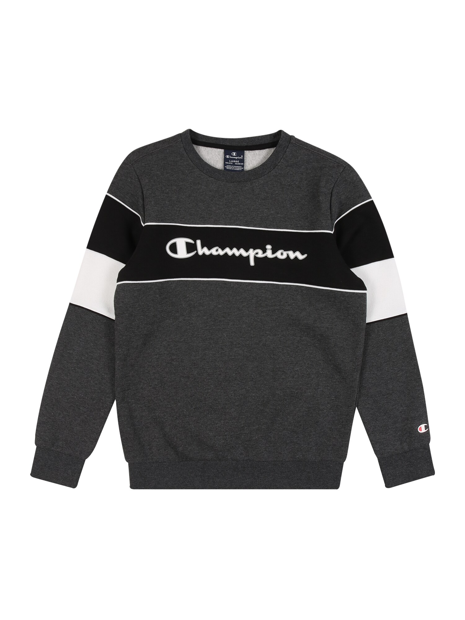 Champion Authentic Athletic Apparel Megztinis be užsegimo  tamsiai pilka / juoda / balta