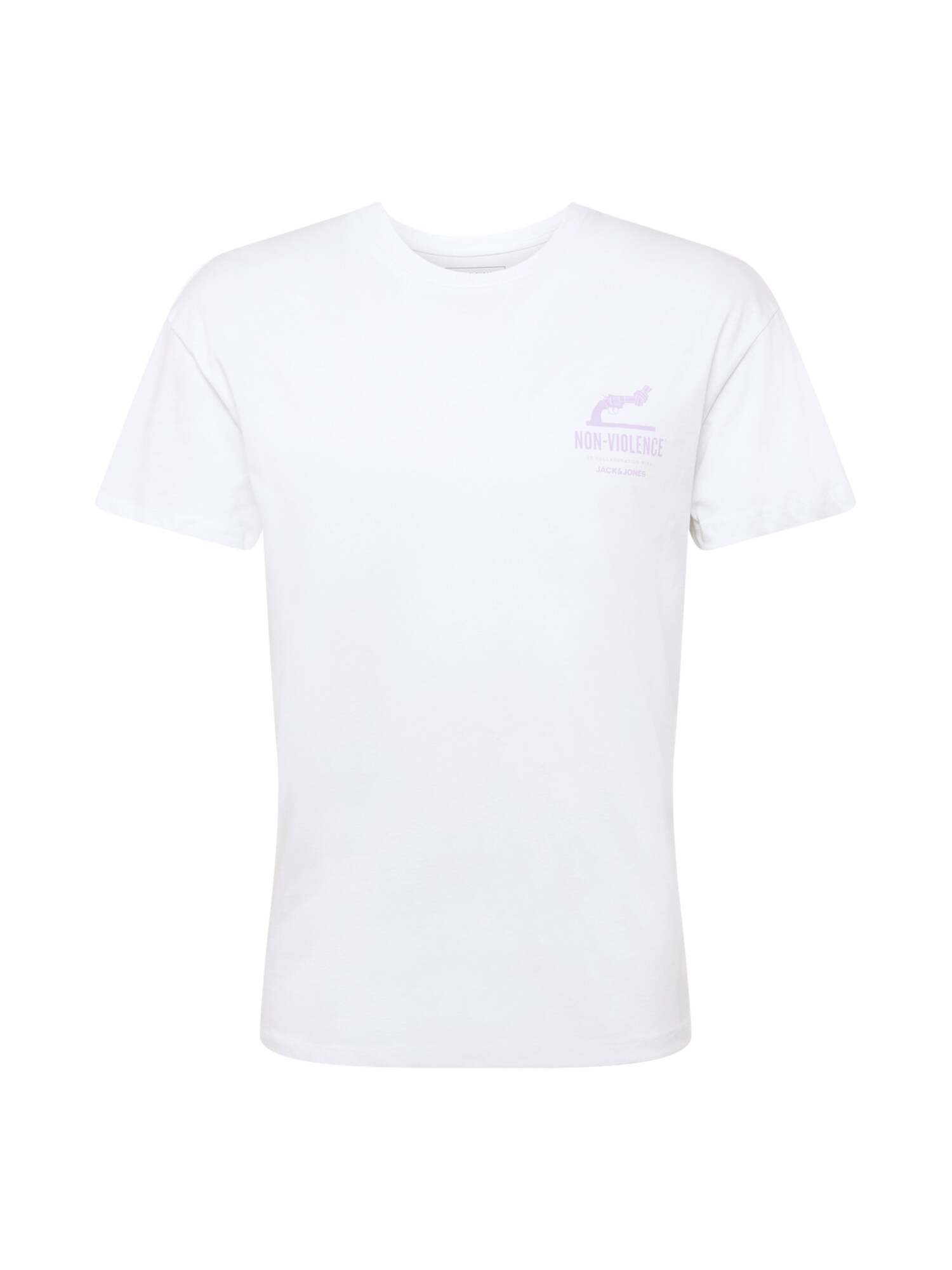 JACK & JONES Marškinėliai 'JORNONVIOLENCE TEE SS CREW NECK KA'  purpurinė / balta / juoda / oranžinė / žalia