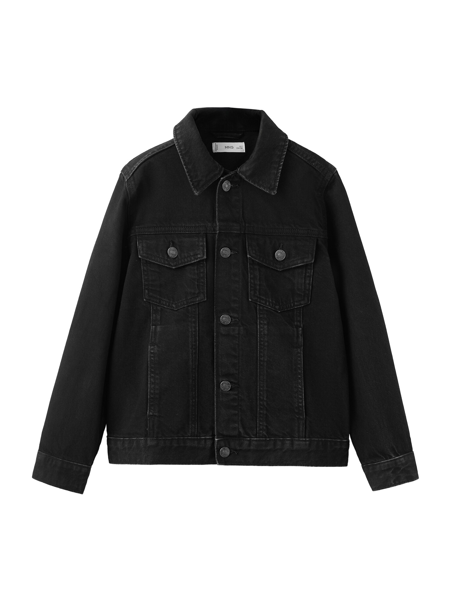MANGO KIDS Geacă de primăvară-toamnă John  negru denim
