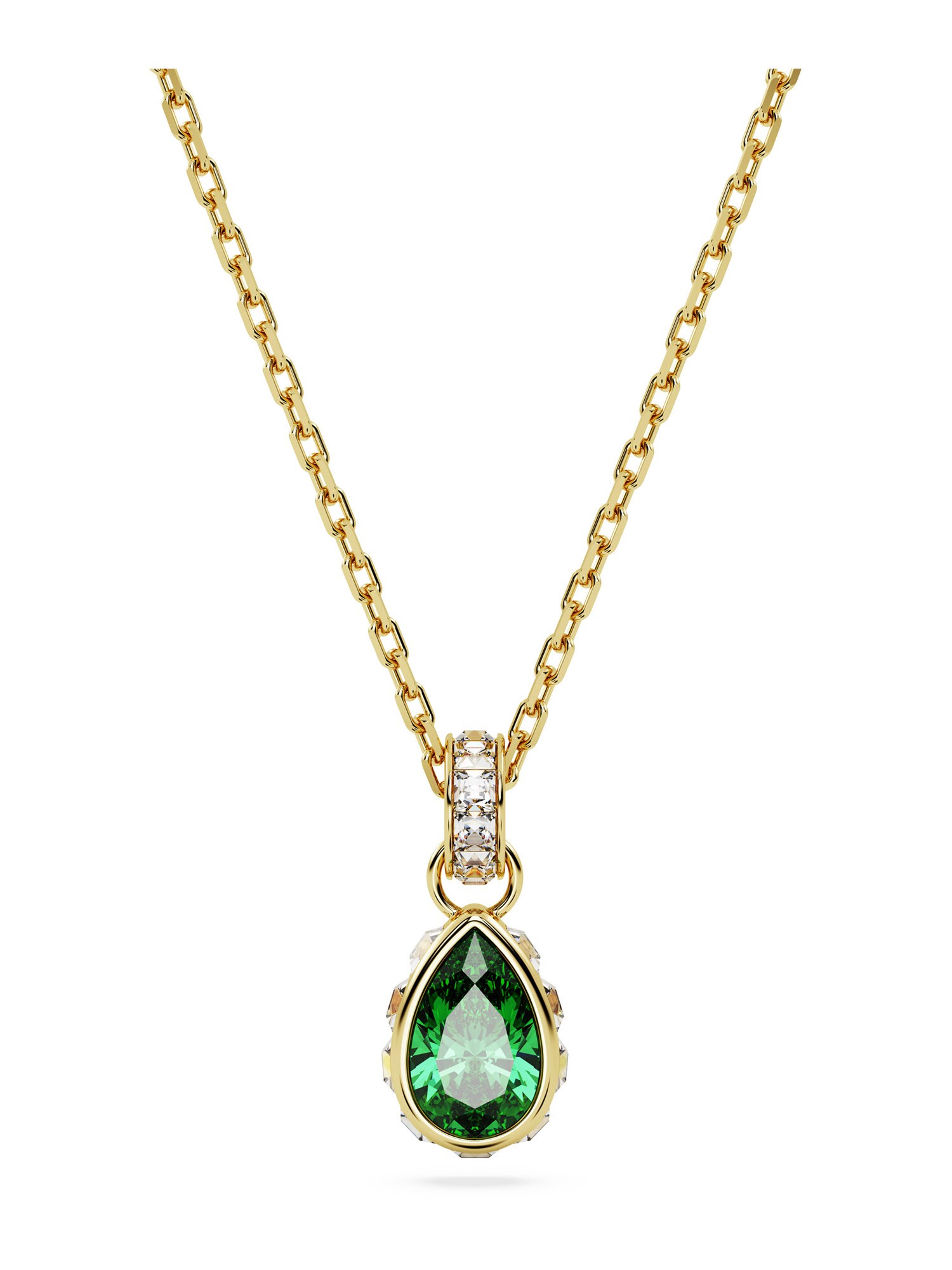 Swarovski Lánc  arany / smaragd / fehér akciós termékkép 1