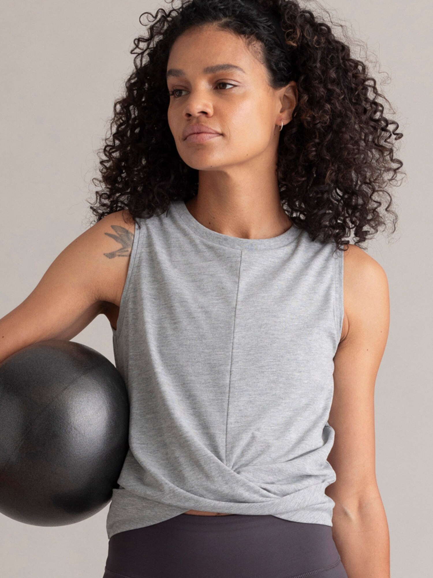 Hey Honey Top 'Cropped'  gris claro