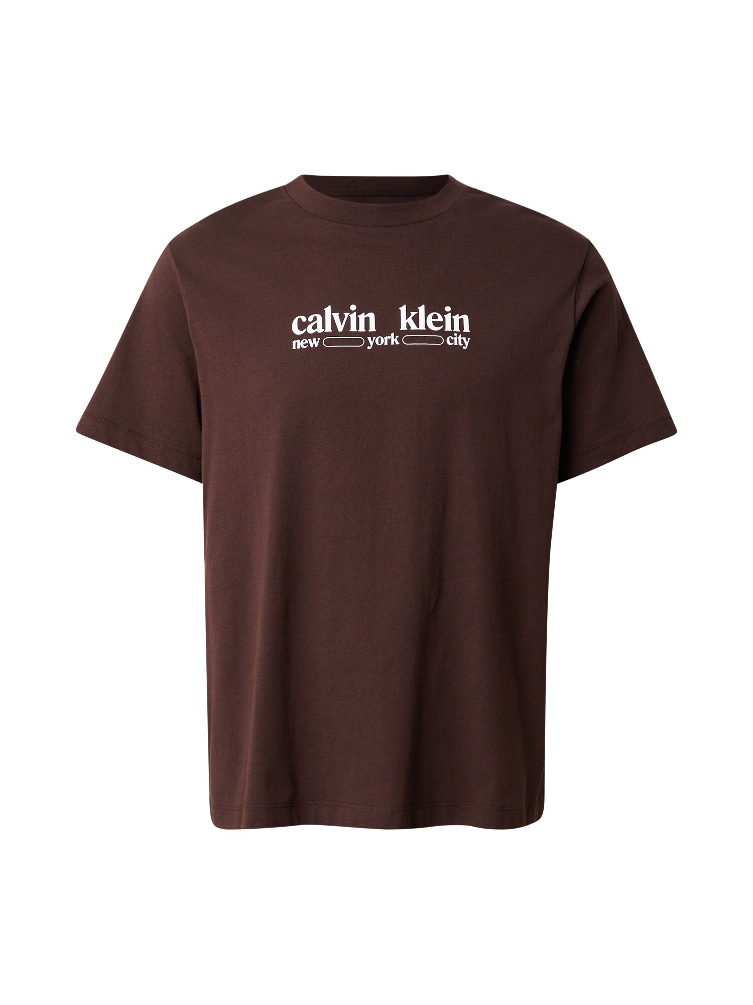 Calvin Klein Jeans Tricou NYC  maro / alb
