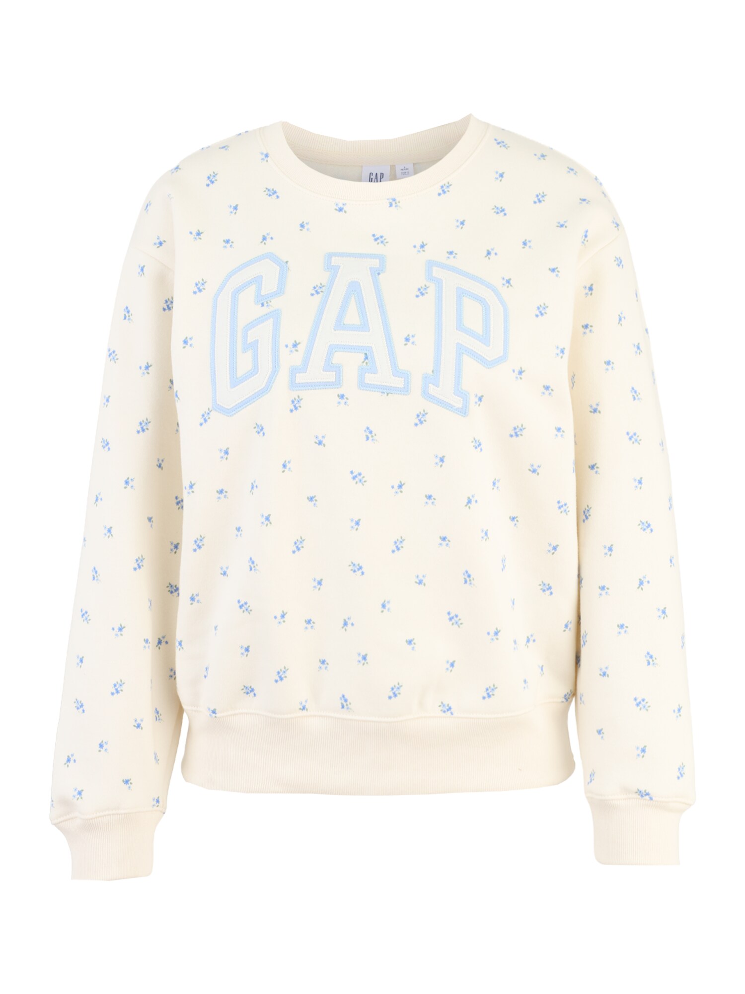 Gap Petite Bluză de molton HERITAGE albastru deschis / alb lână