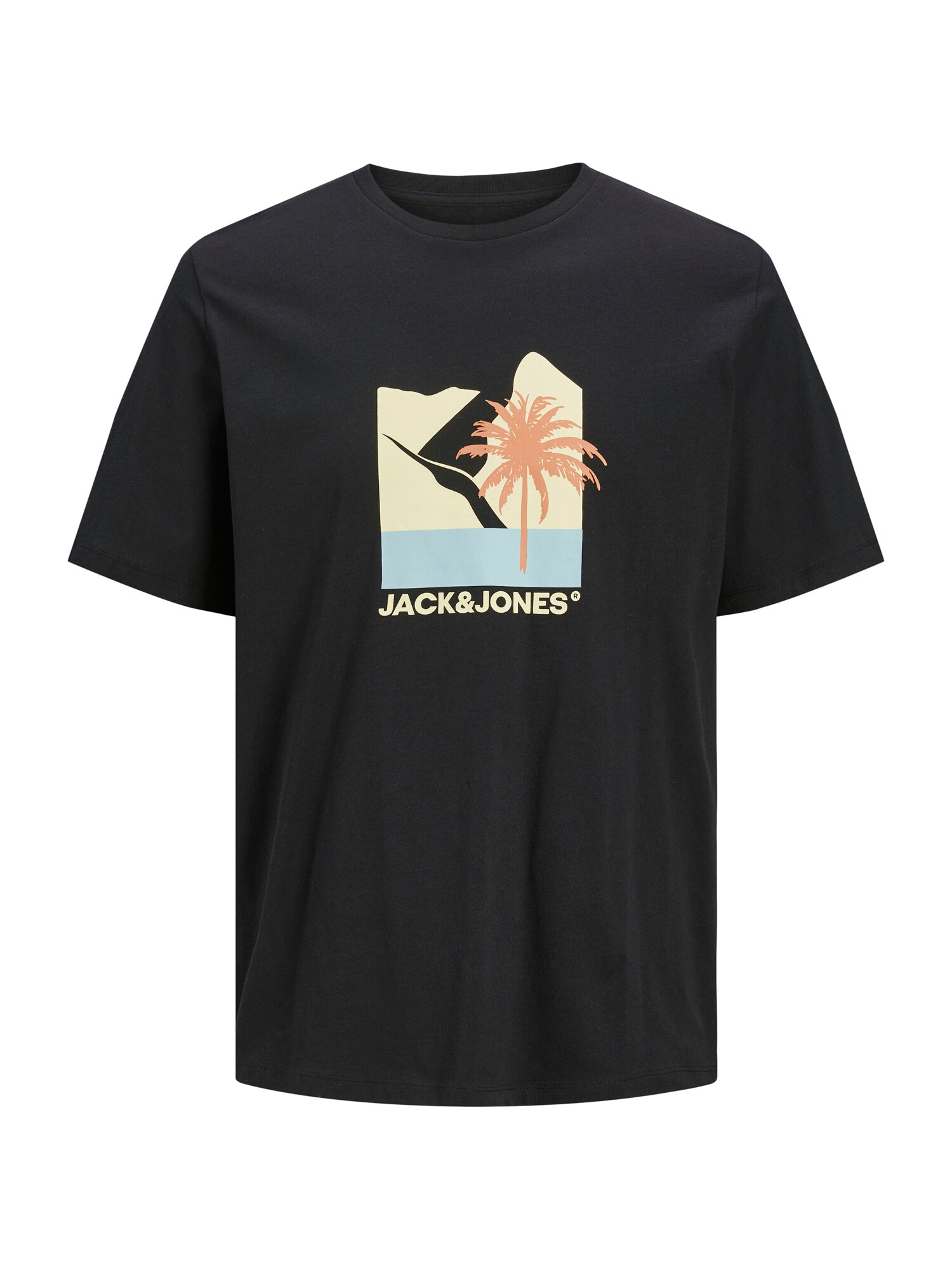 Jack & Jones Plus Póló 'JJBARBADOS'  homok / világoskék / fekete / fehér akciós termékkép 1