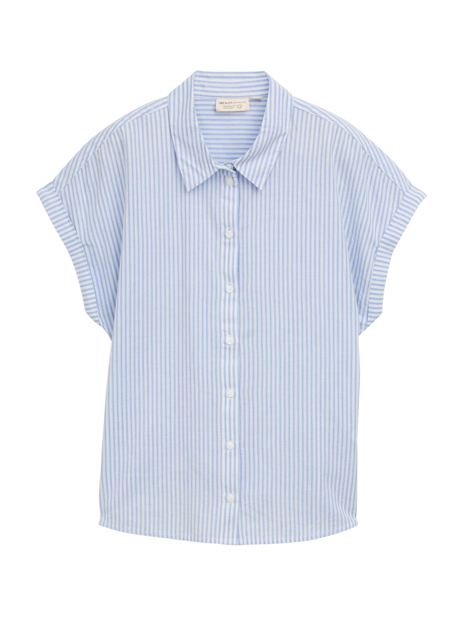 TOM TAILOR DENIM Blúz  galambkék / fehér akciós termékkép 1