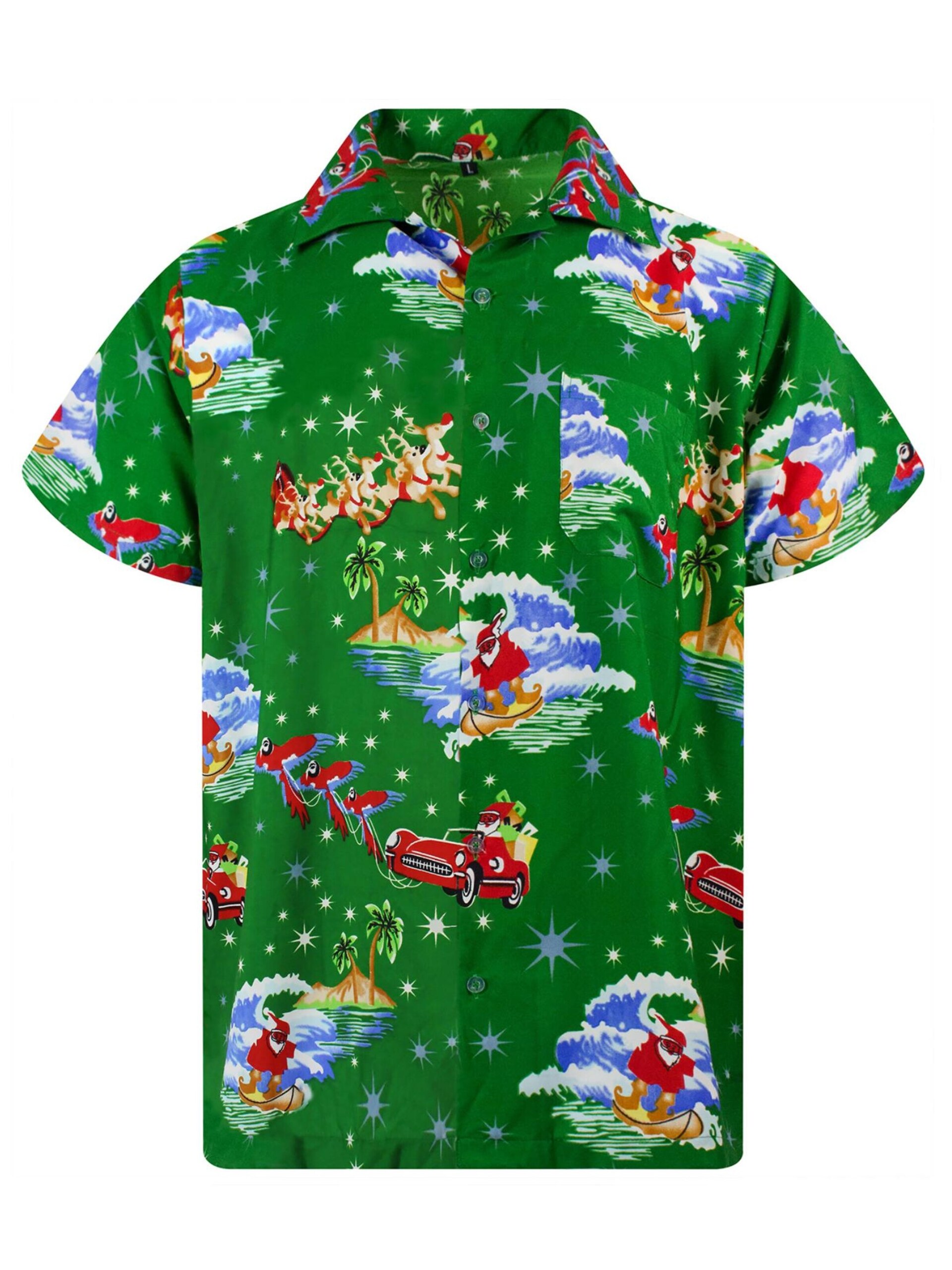 King Kameha Skjorta 'Christmas Surf Santa' herr