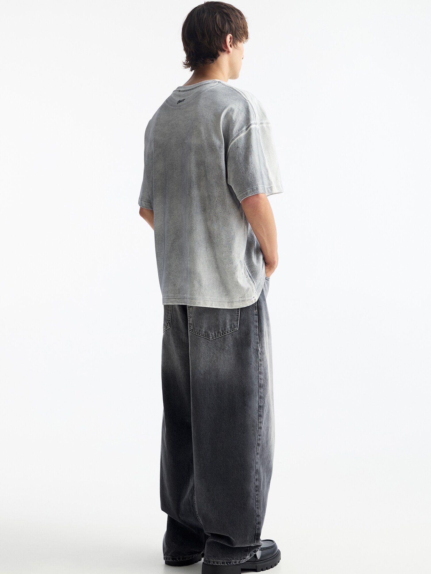 Pull&Bear Póló  fehér melír termék 2. képe