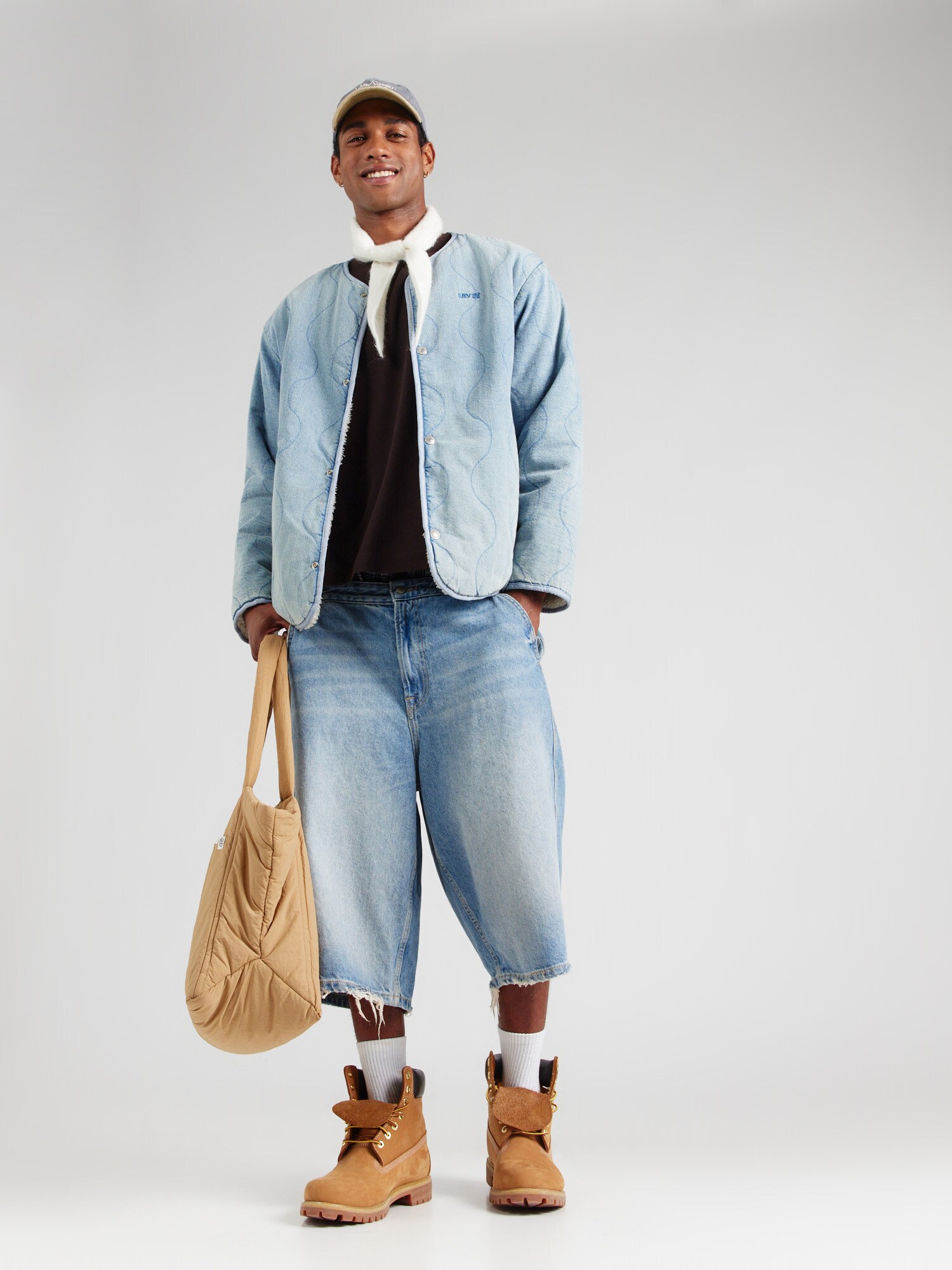 LEVI'S ® Prechodná bunda 'Abbotts' modrá denim / biela ako vlna (obrázok 5)