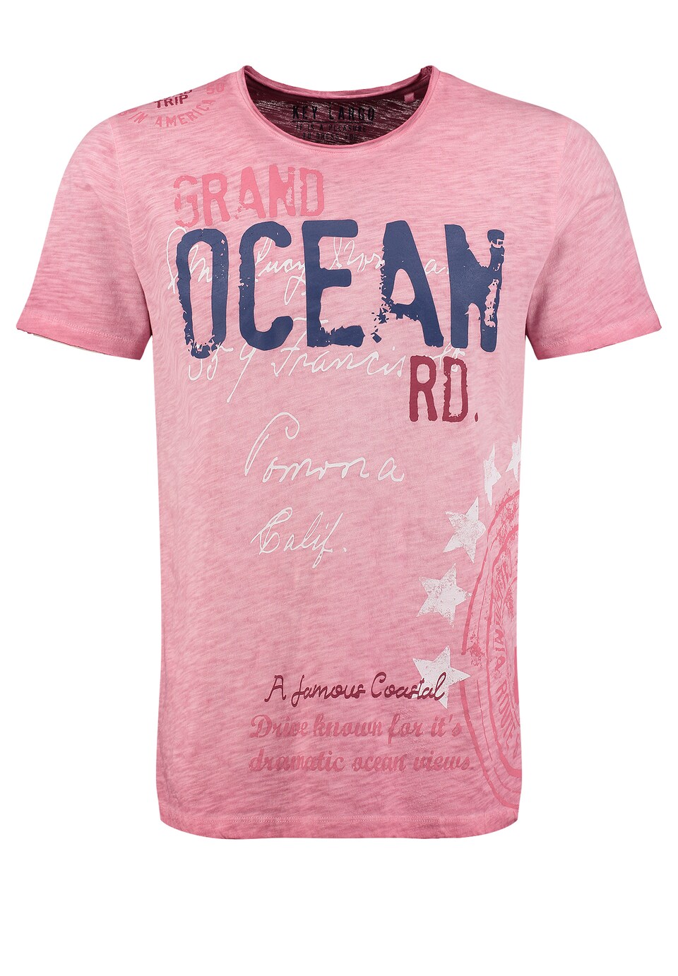 T-shirt 'KLOcean' mörkblå / gammalrosa / mörkröd