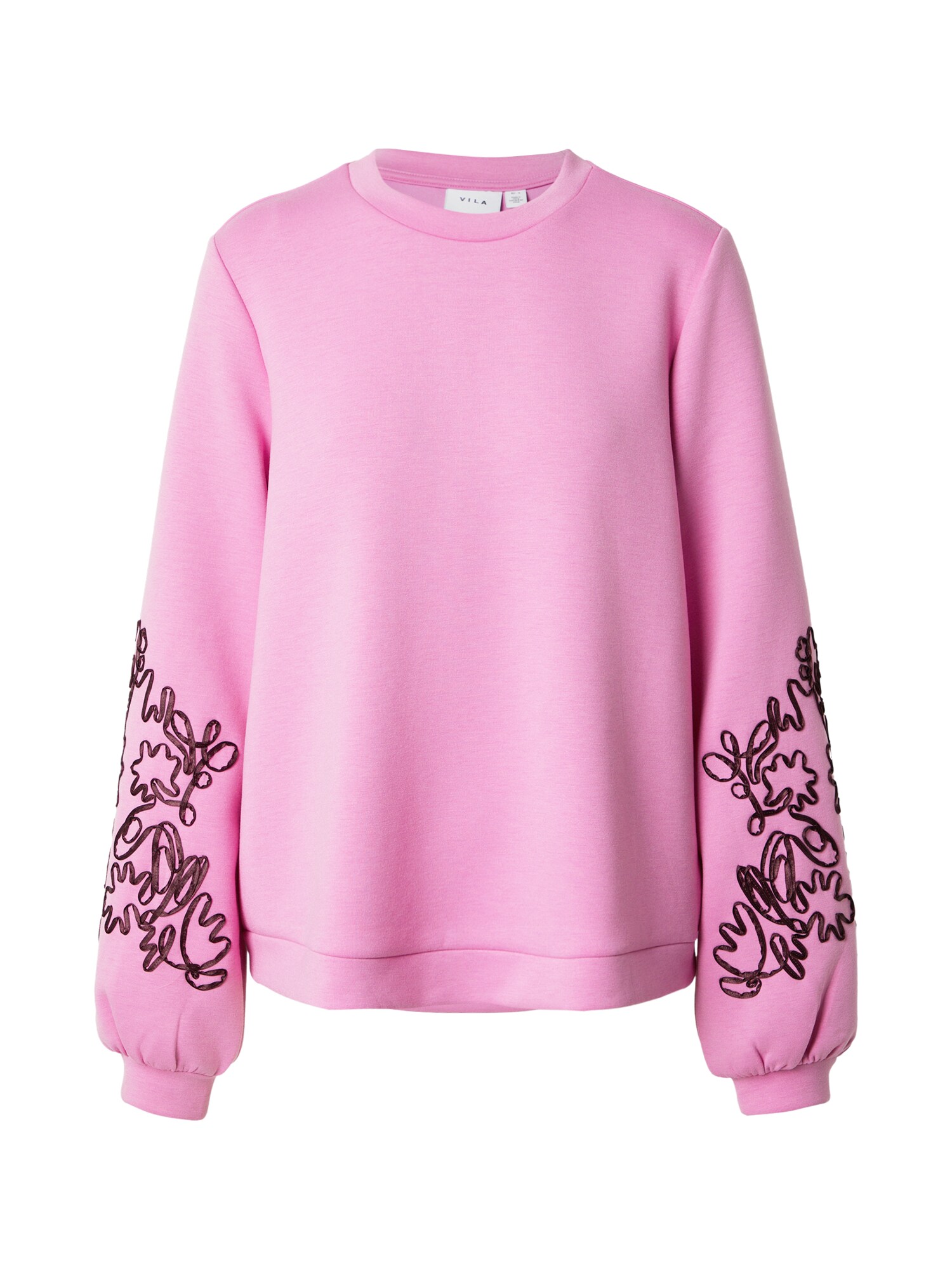 VILA Sweater majica 'VISIFFI'  sivkasto ljubičasta (mauve) / crna