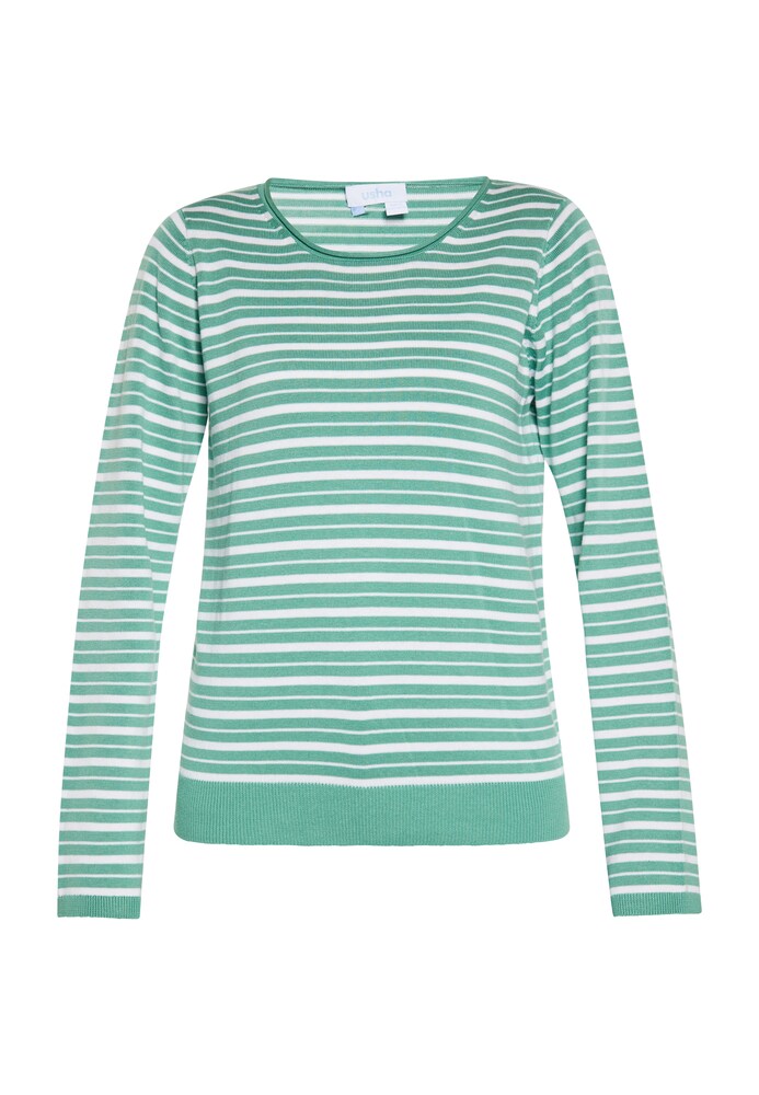 usha BLUE LABEL Pullover Damen Größe L hellgrün / weiß
