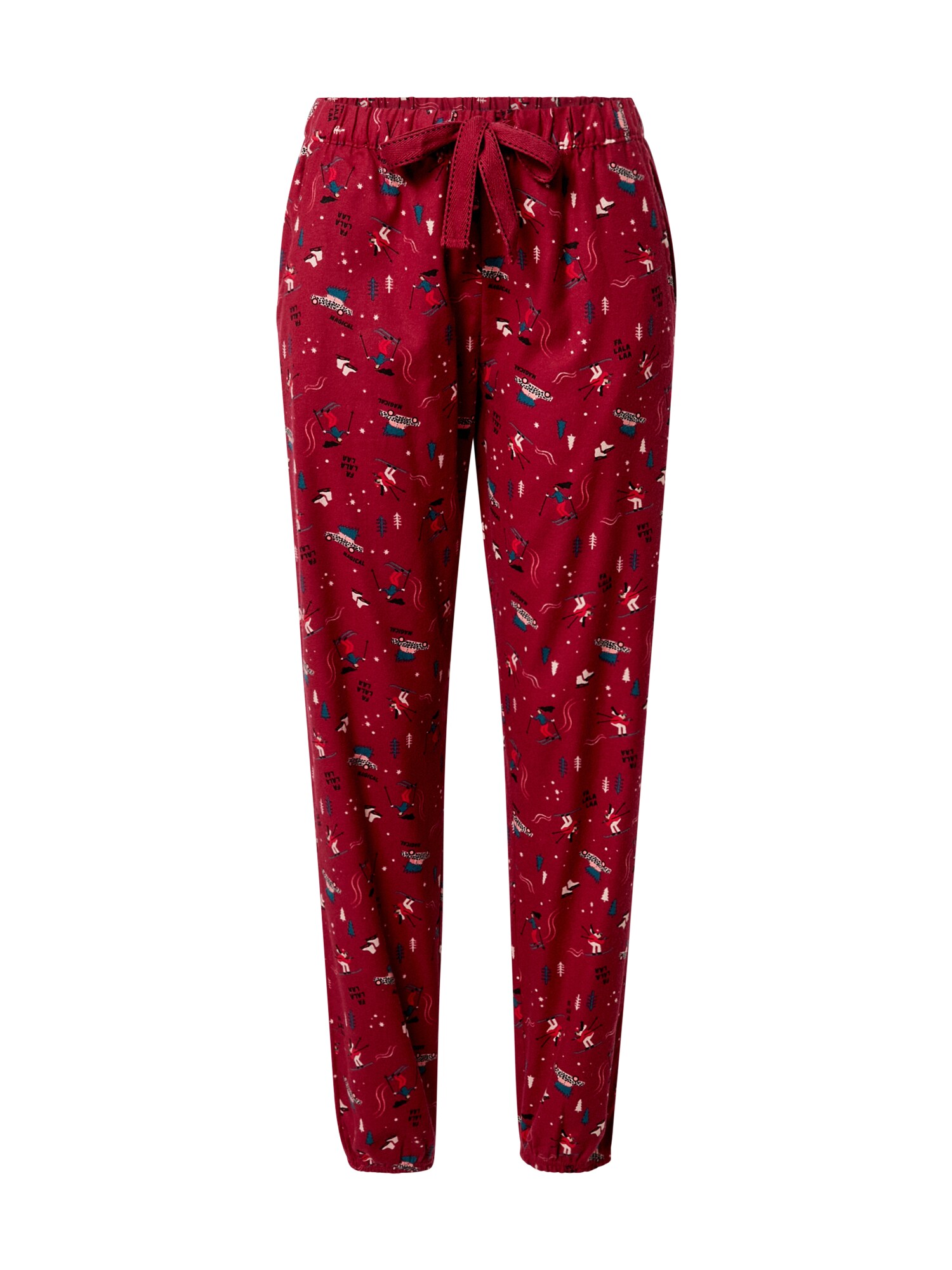 Hunkemöller Pižaminės kelnės 'Ski'  tamsiai raudona / mišrios spalvos