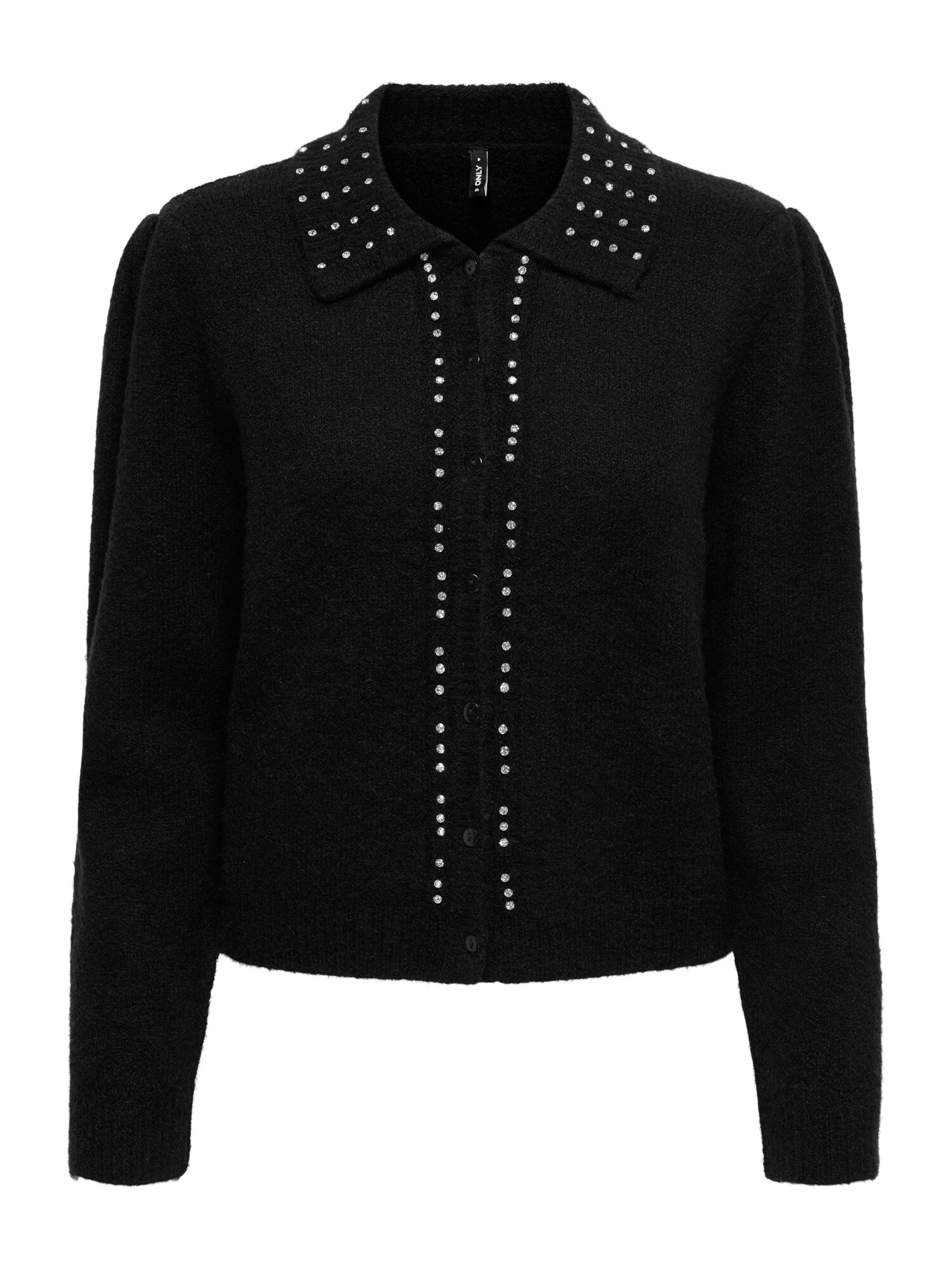 ONLY Geacă tricotată ONLMelody negru / argintiu