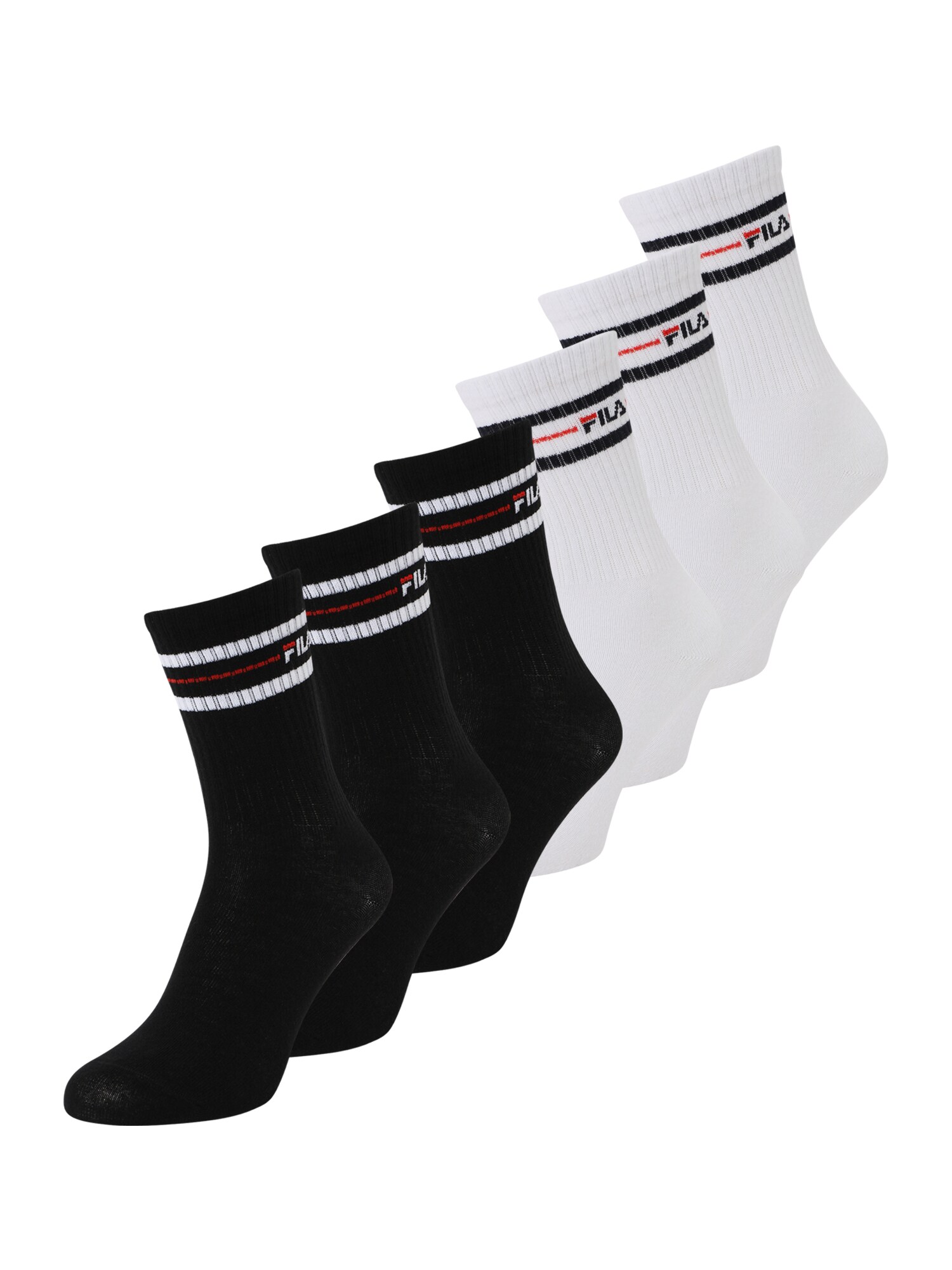FILA Șosete  roșu / negru / alb
