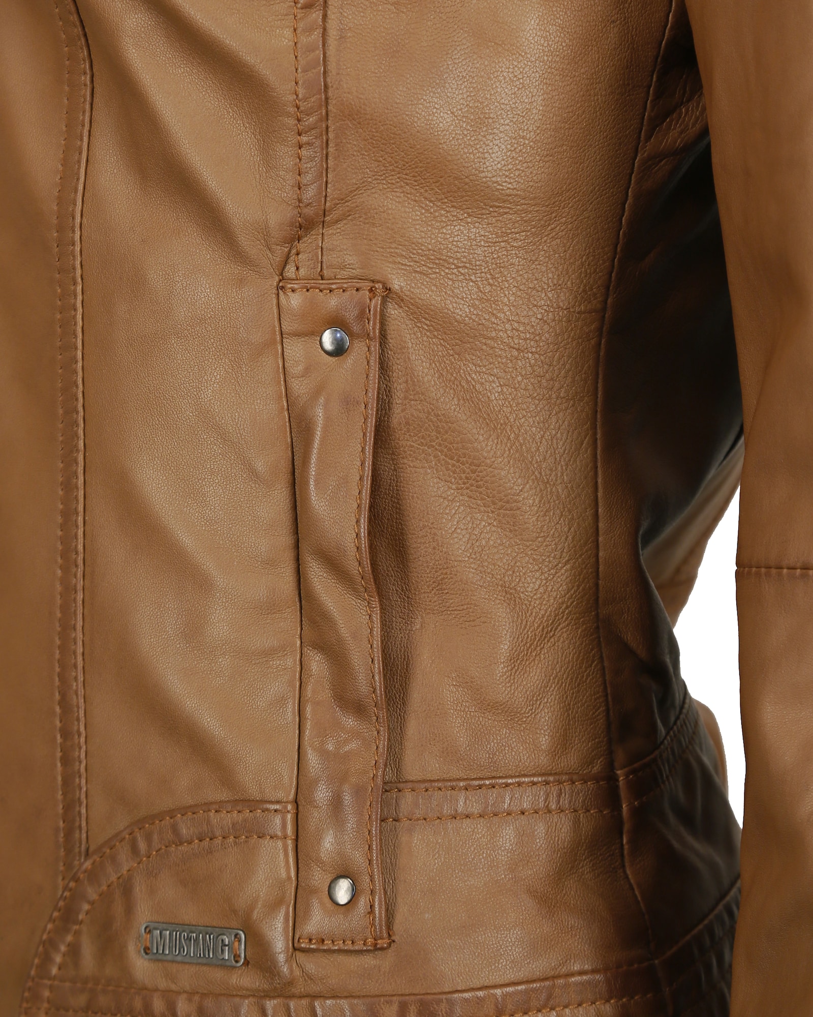 Thumbnail - Lederjacke mit Rundhalskragen Blanca
