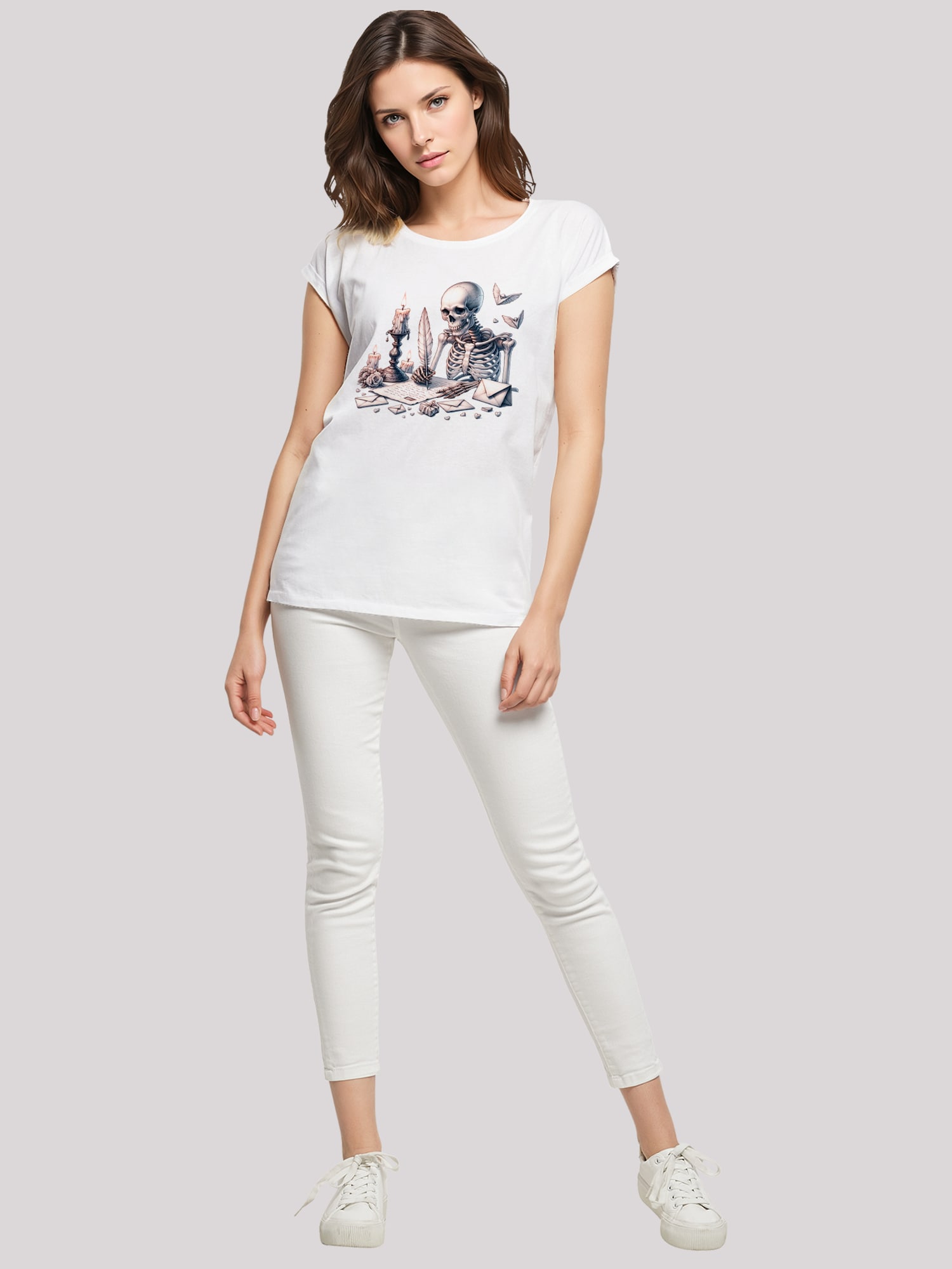 Thumbnail - F4NT4STIC T-Shirt Skelett Liebesbrief Valentinstag