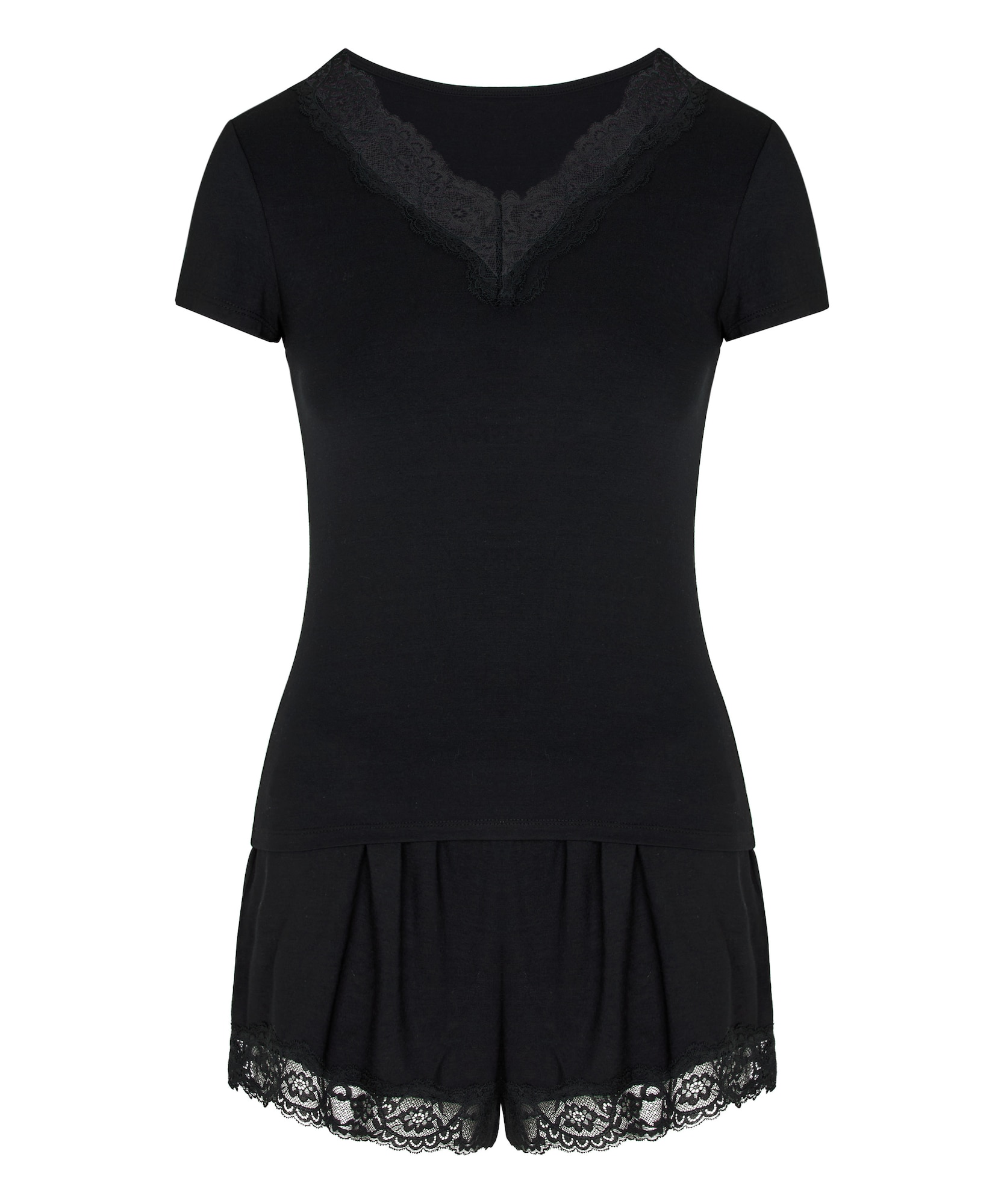 Hunkemöller Korte Pyjama 'Nana' Zwart