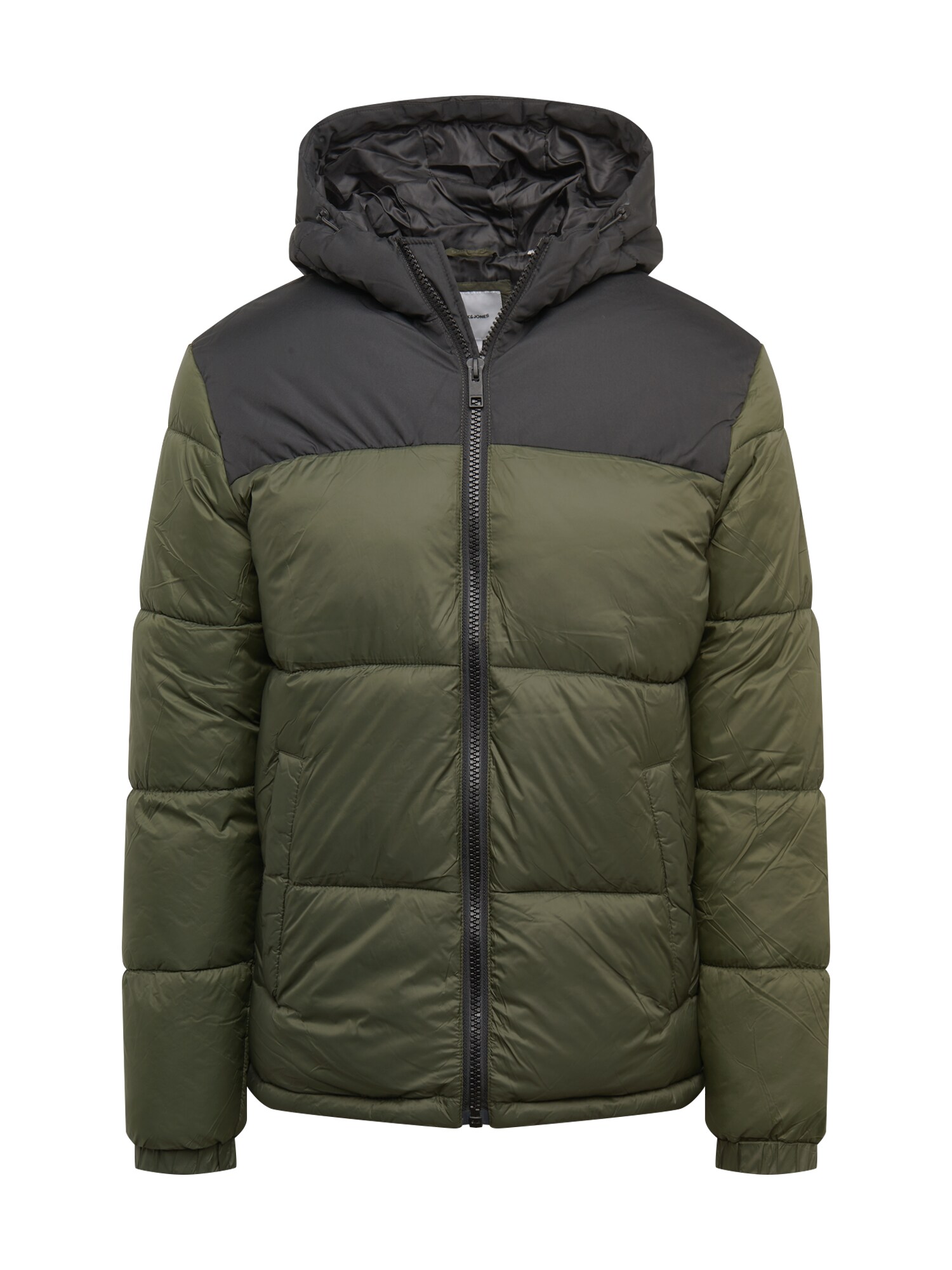 JACK & JONES Žieminė striukė  rusvai žalia / juoda