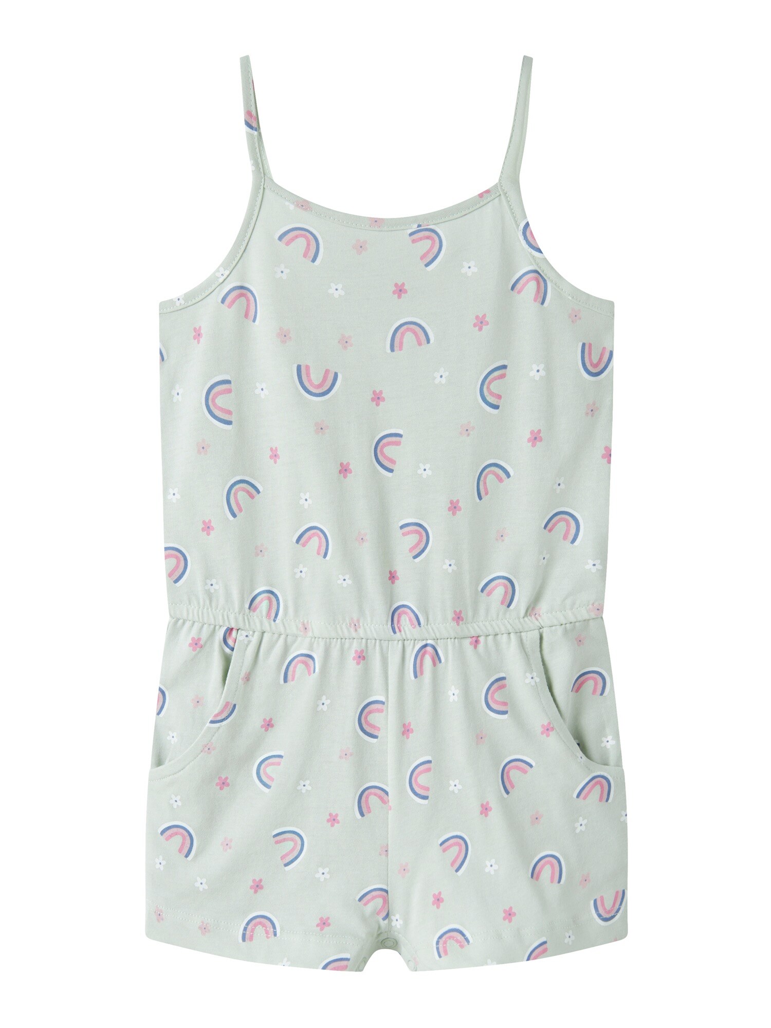 NAME IT Salopetă 'NMFVIGGA'  albastru aqua / verde pastel / roz pal / alb