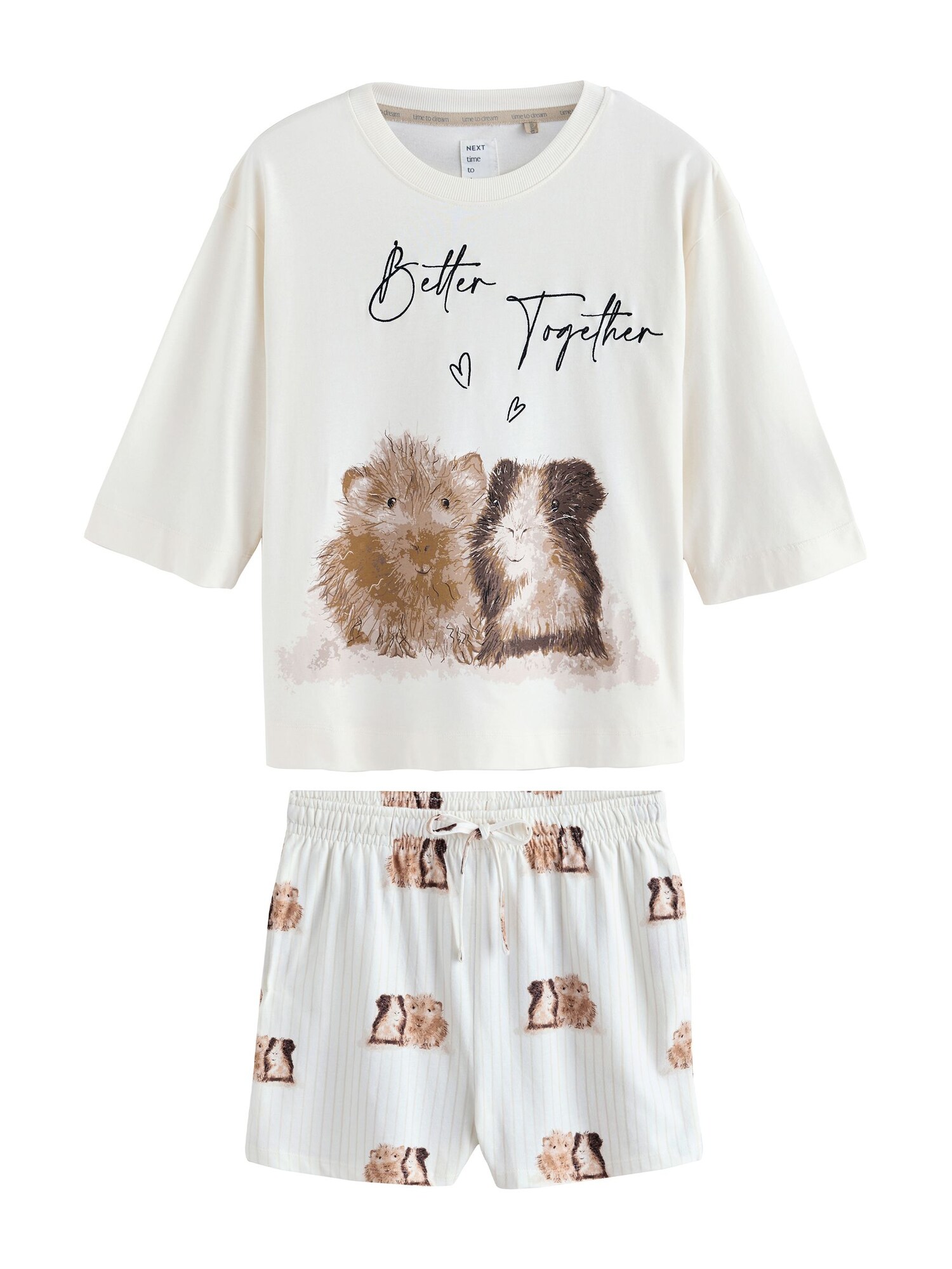 Next Pijama  maro / maro închis / alb