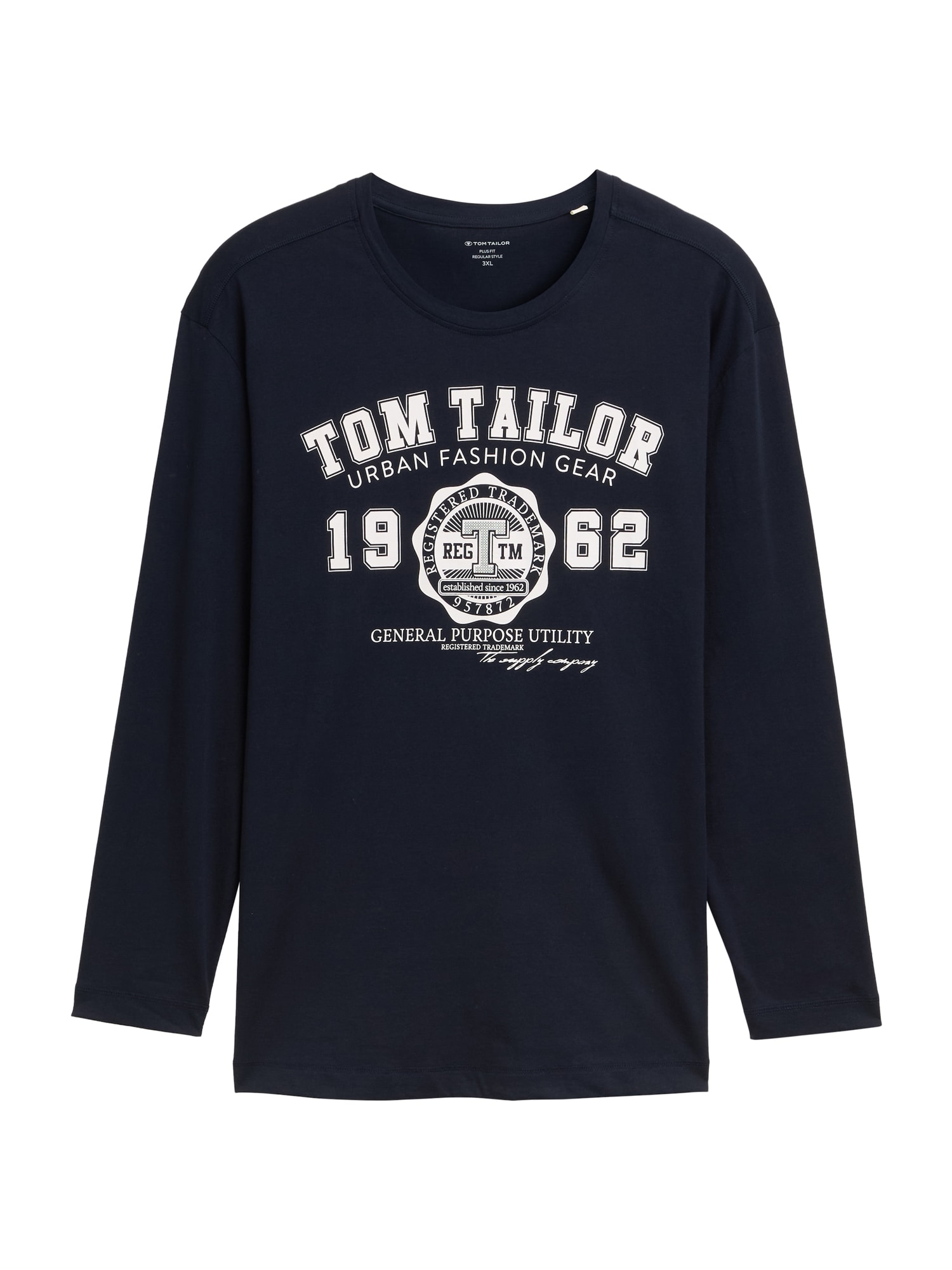 TOM TAILOR Men + Tricou  bleumarin / alb