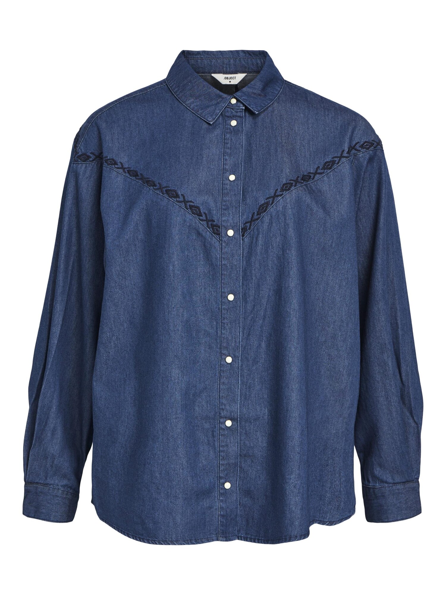 OBJECT Blúzka 'Joanna'  modrá denim / čierna