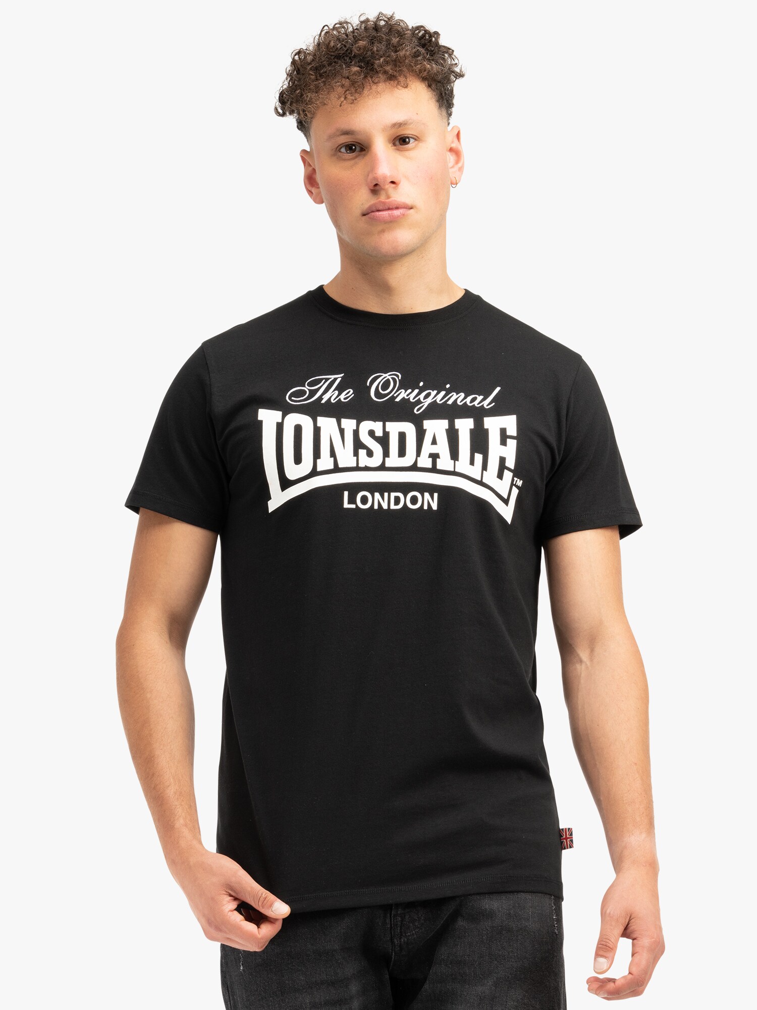 LONSDALE Póló ' COLSBROOKE '  fekete / fehér termék 2. képe