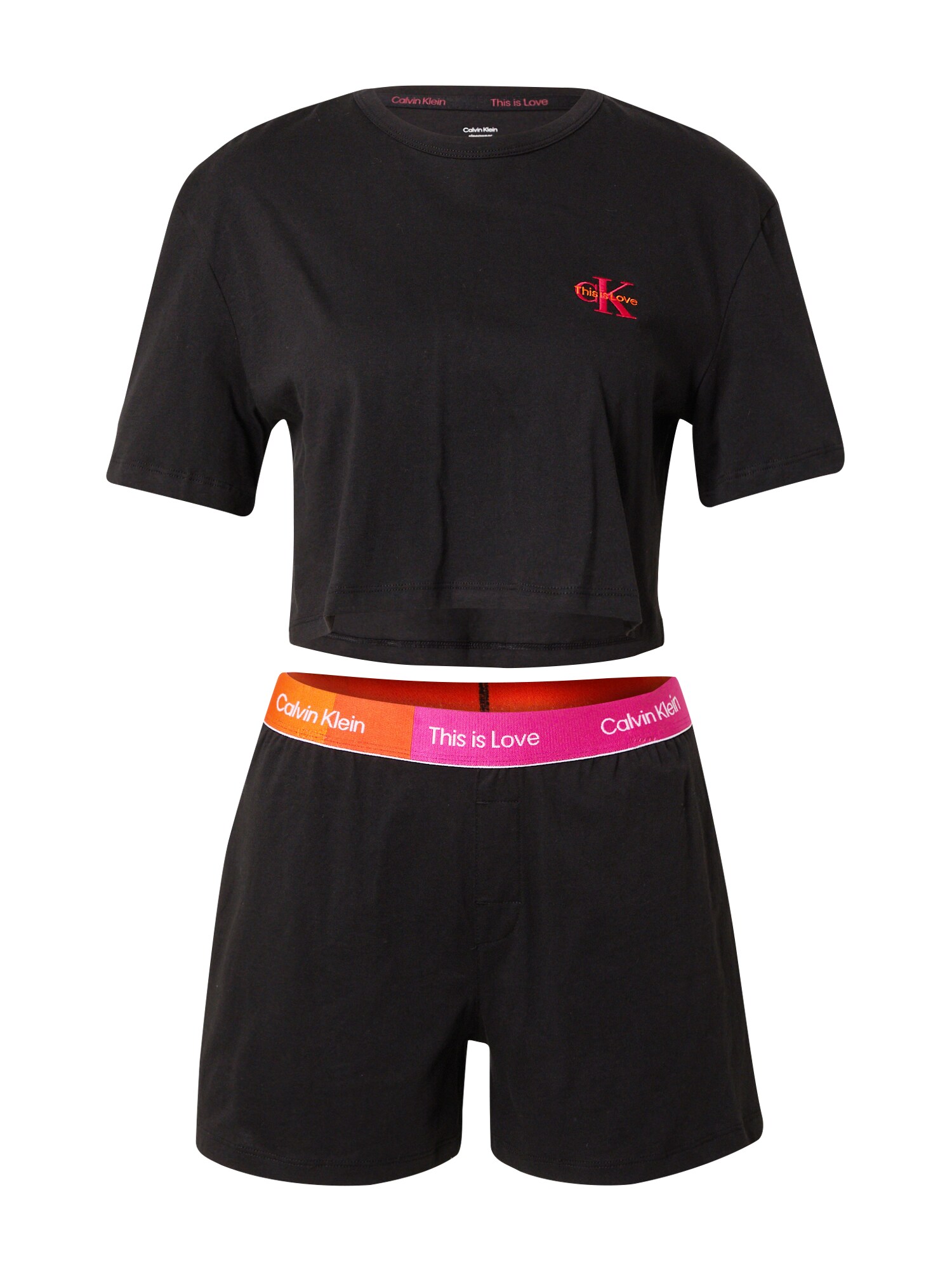Calvin Klein Underwear Kraťasy  oranžová / ružová / čierna / biela